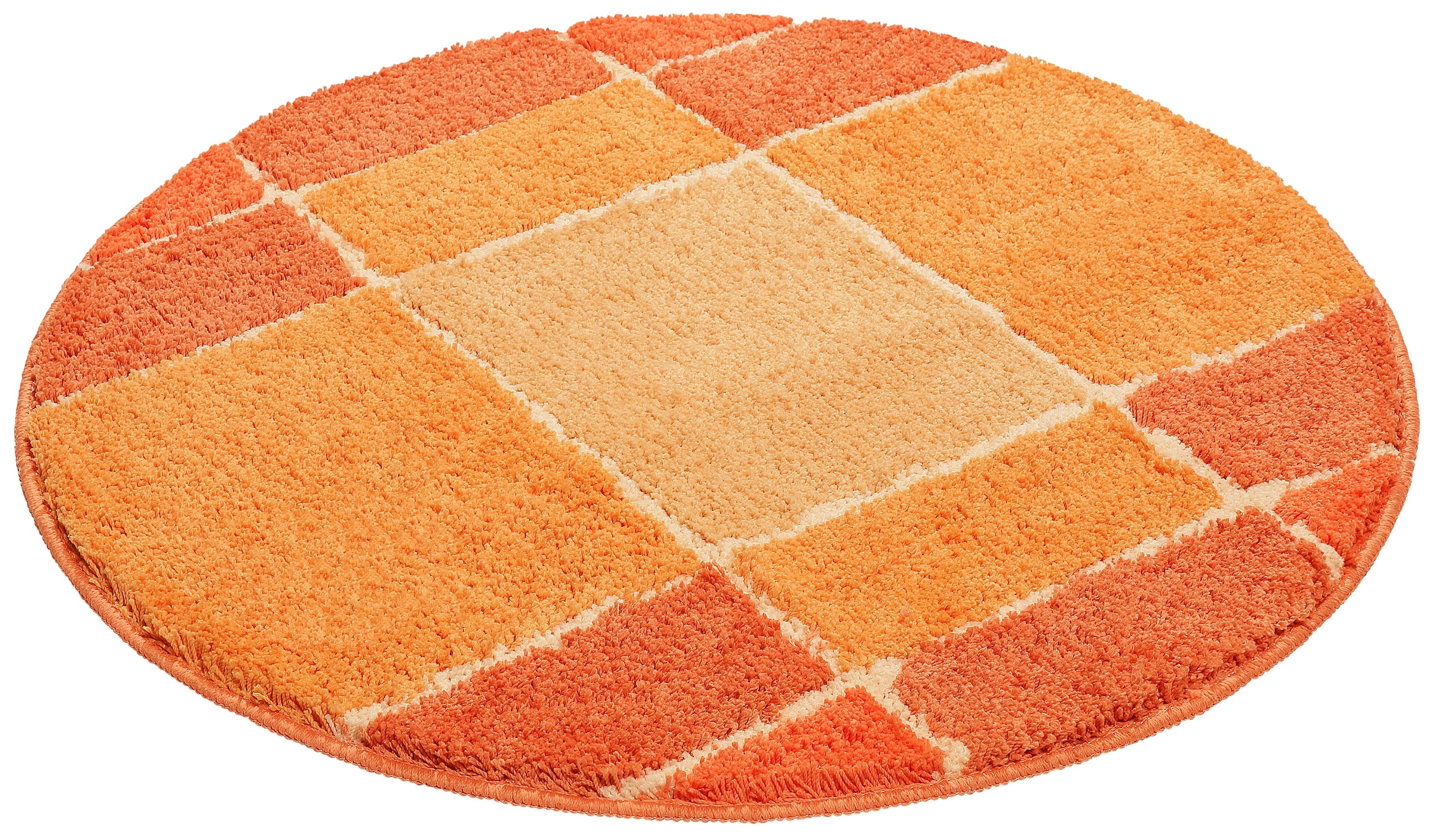 my home Badematte »Pia, Badvorleger, Badezimmer Teppich«, rutschhemmend beschichtet, strapazierfähig-fußbodenheizungsgeeignet-schnell trocknend, Badteppich, karierte Badematten, rechteckig, rund & als 3-tlg. Set
