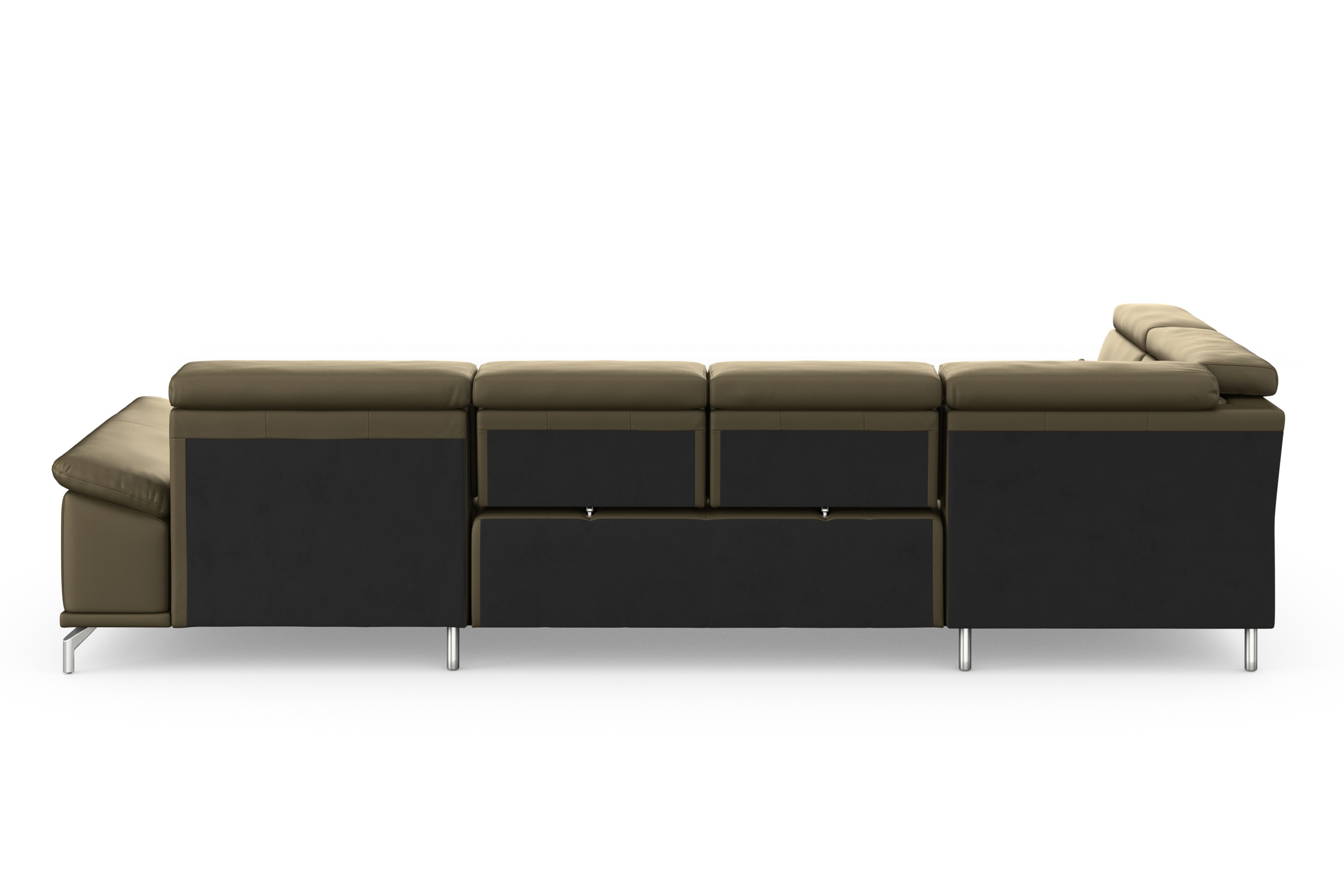 sit&more Wohnlandschaft »Cabrio U-Form, mit Sitztiefenverstellung, Arm- und Kopfteilverstellung«, 3 Nierenkissen, Federkern, optional Bettfunktion und Stauraum
