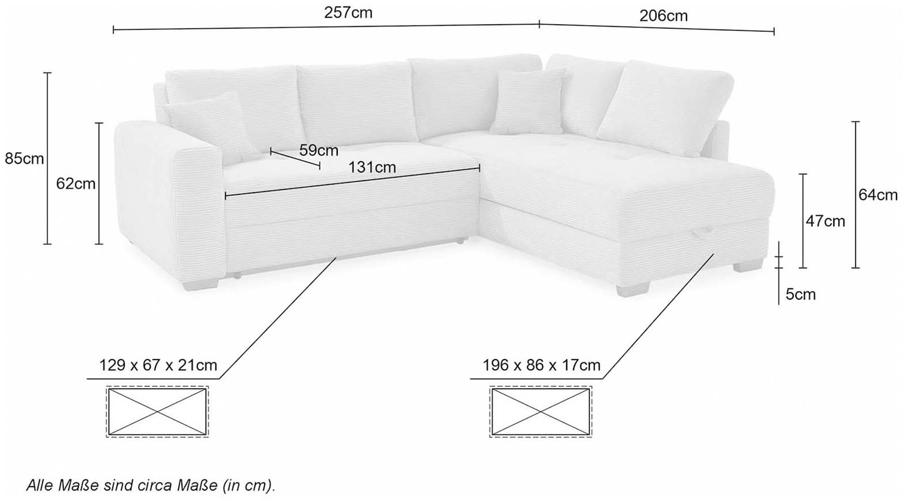Jockenhöfer Gruppe Ecksofa »Sunset, Dauerschlafsofa mit« Tonnentaschen-Federkern, 5cm Kaltschaumtopper, flexible montierbar