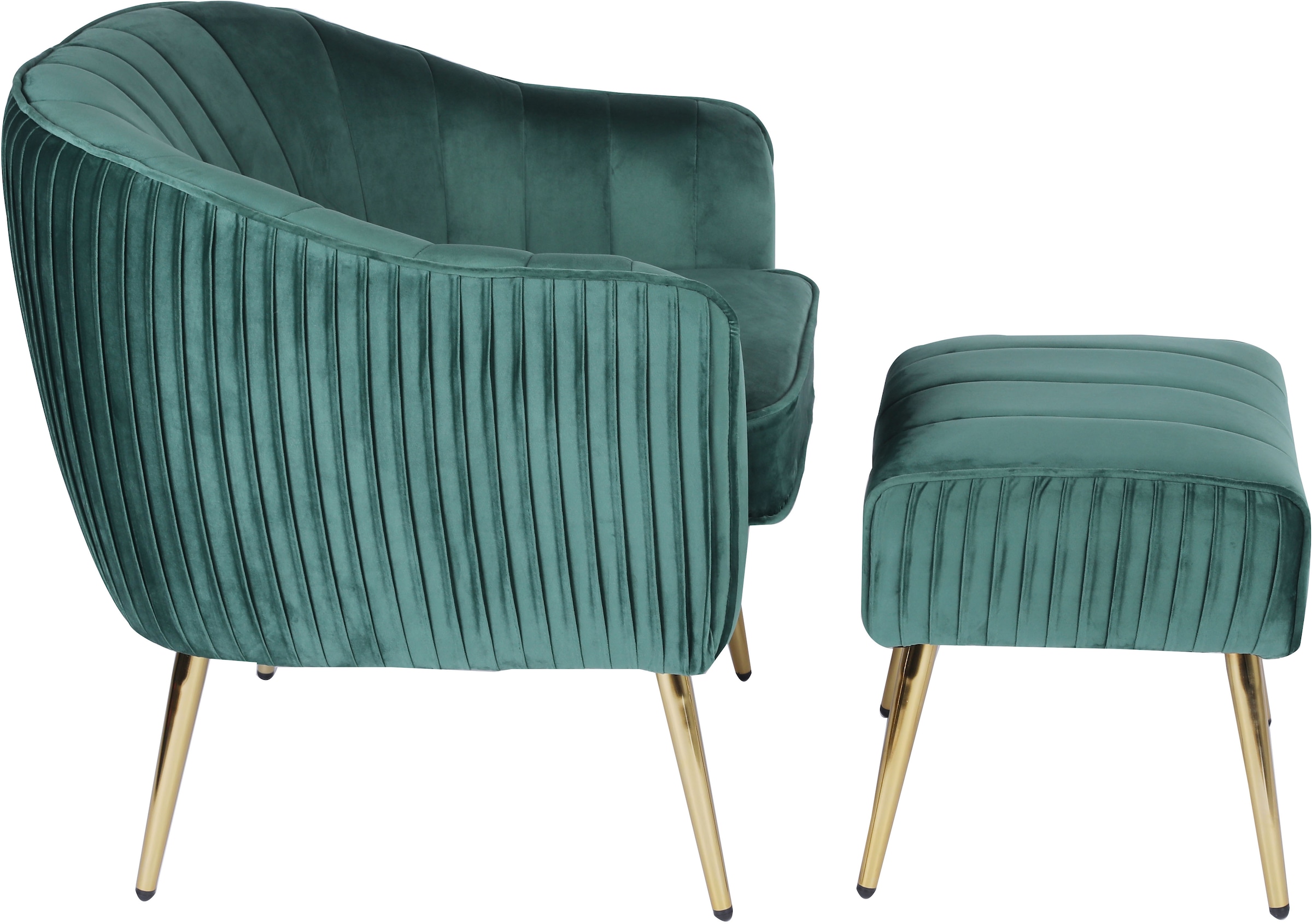 INOSIGN Loungesessel »ARROLL mit Hocker«, Cocktailsessel, Relaxsessel, Einzelsessel und Hocker bequem gepolstert