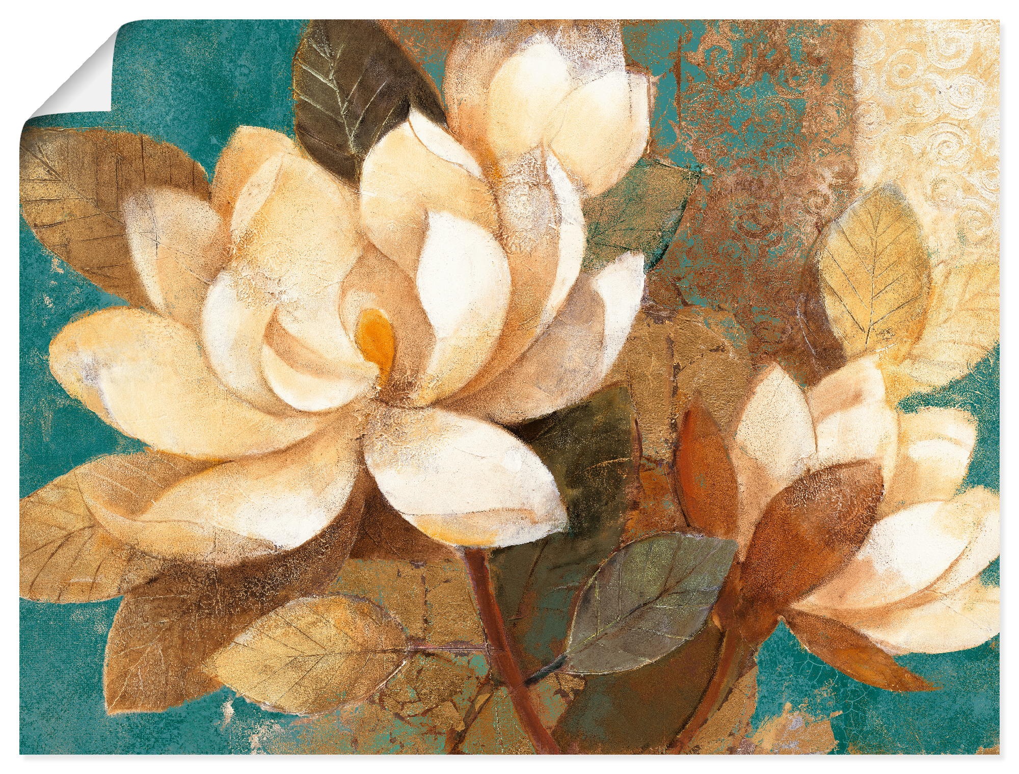 Artland Wandbild »Türkise Magnolien«, kaufen Größen in Poster Blumen, als Wandaufkleber St.), Leinwandbild, oder versch. bequem (1