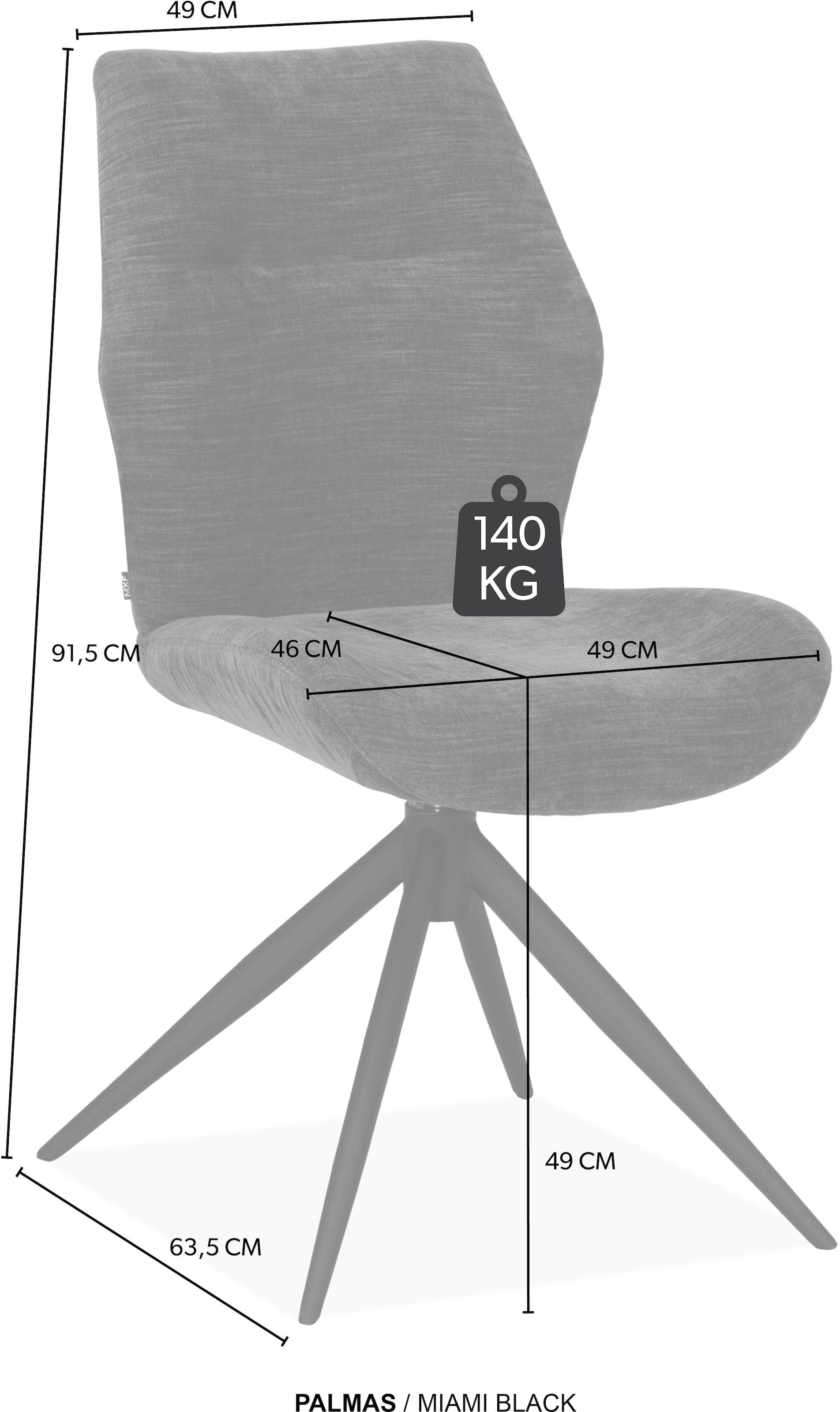 OMG Design Esszimmerstuhl »Palmas« (Set) 2 Stk.Drehstuhl mit auto-return, Moderner Bezug