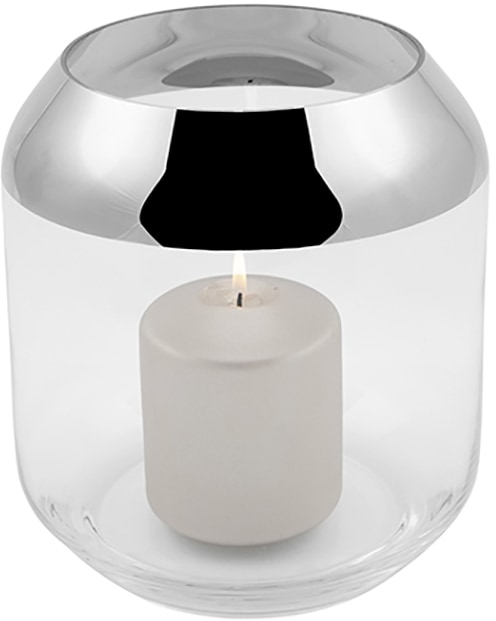 Vollständige Aufstellung Fink Teelichthalter cm 21 nutzbar, mundgeblasenem kaufen Vase Glas, aus »SMILLA«, auch Windlicht bequem als Höhe