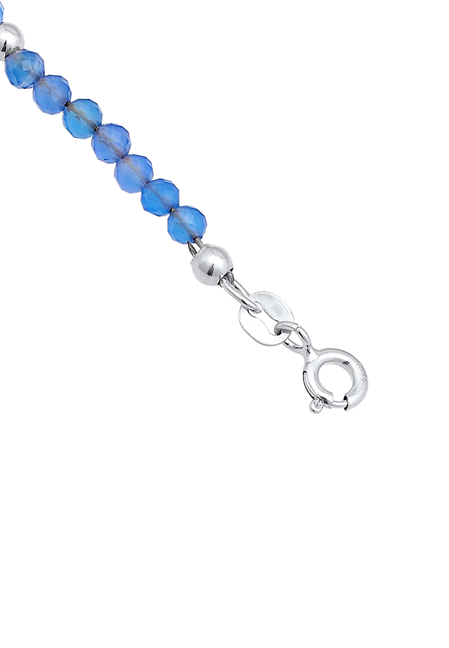 Elli Fußkette »Fußschmuck Achat Perlen Blau Sommer Strand 925 Silber«