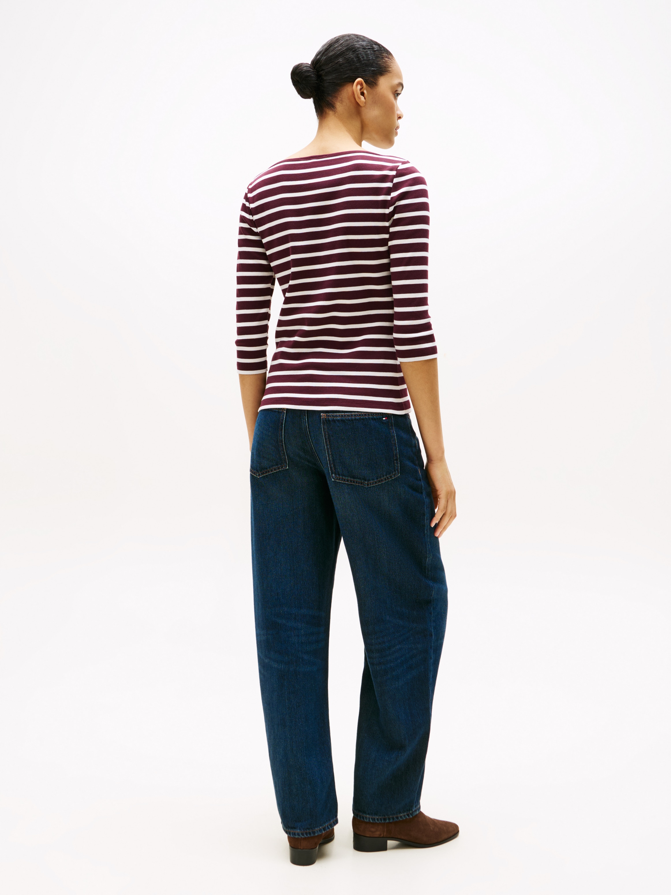 Tommy Hilfiger 3/4-Arm-Shirt »NEW CODY SLIM BOAT-NK 3/4SLV mit U-Boot und Streifen« gestreift, casual, slim fit, Baumwolle, U-Boot-Ausschnitt