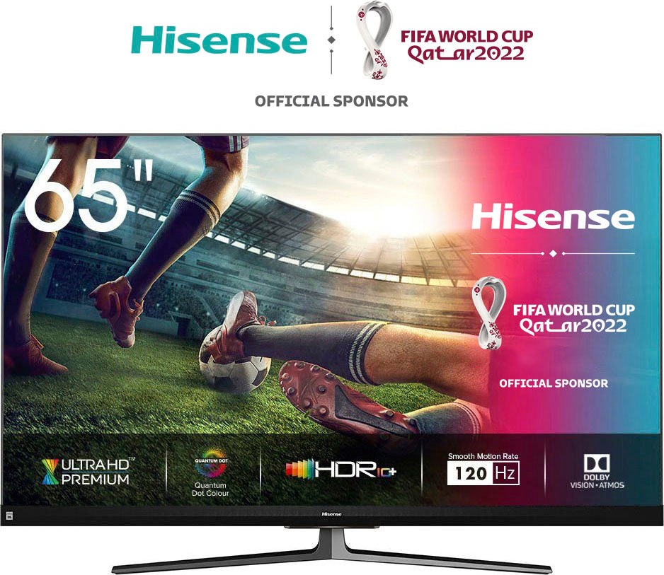 Hisense LED-Fernseher »65U8QF«, Jahre JBL 164 Alexa cm/65 Ultra sound, Dot 3 XXL Technologie, 4K Smart-TV, Zoll, Quantum Panel, ➥ Garantie UNIVERSAL 120Hz Built-in | HD