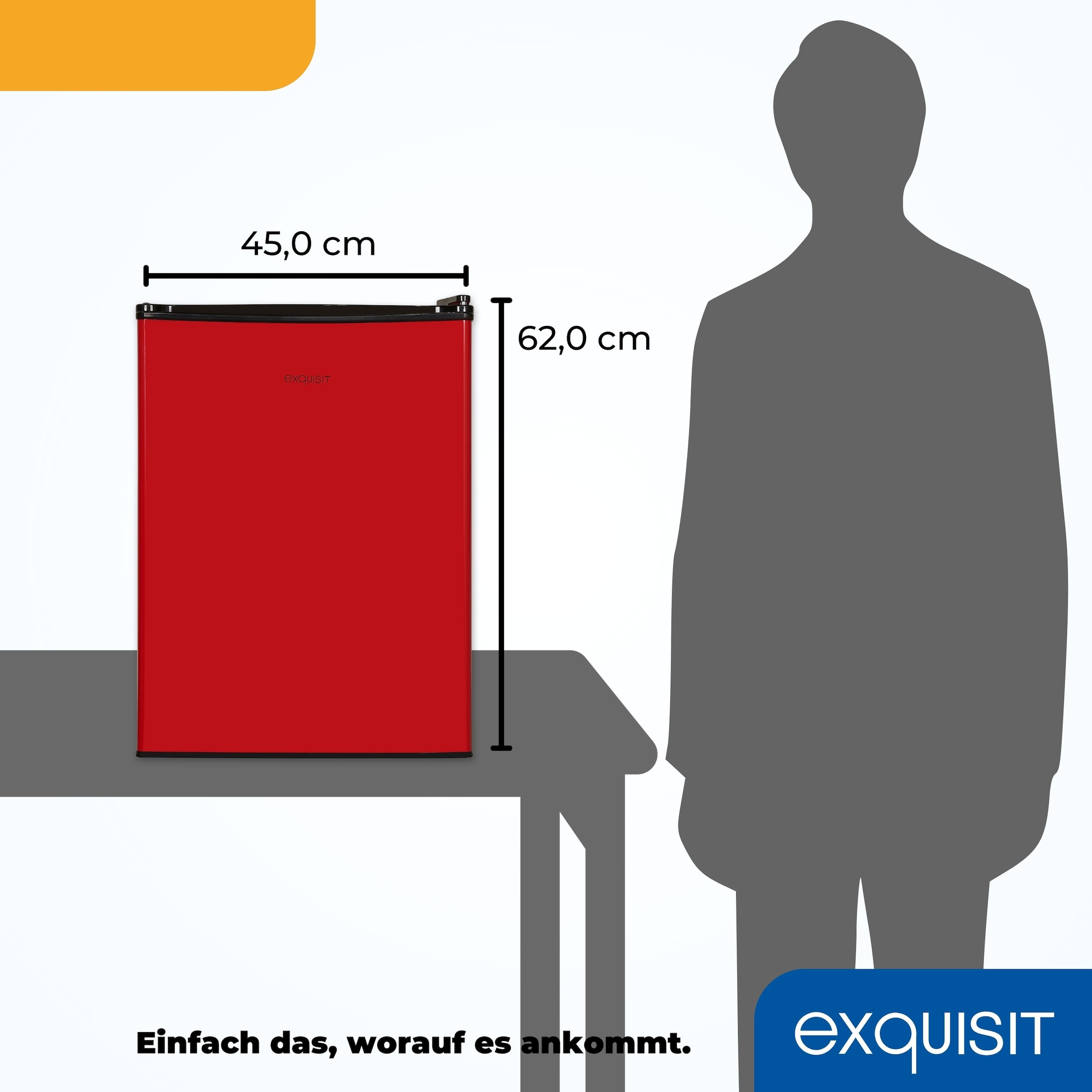 exquisit Kühlschrank »KB60-V-090E rot«, 52 L Volumen
