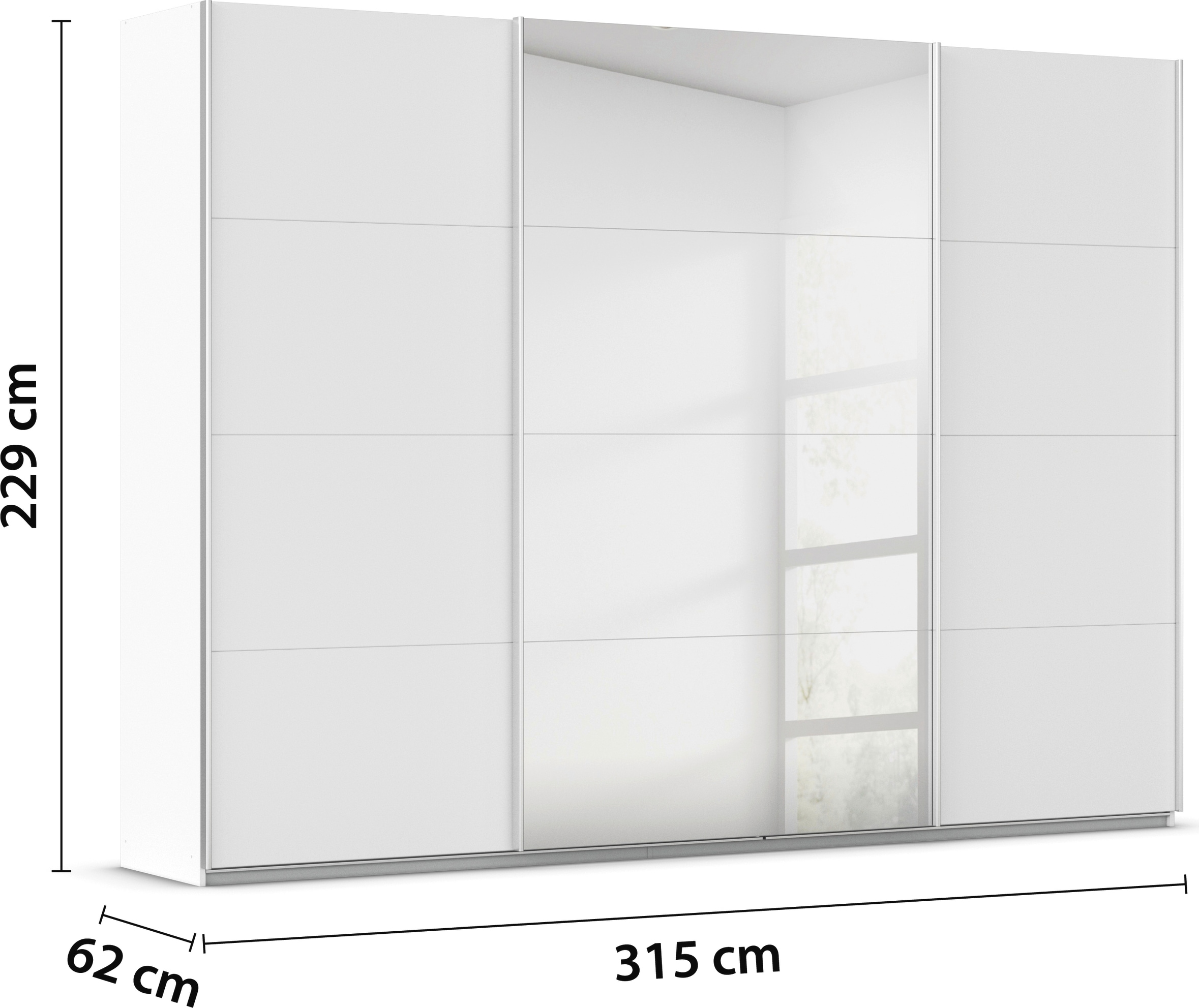 rauch Schwebetürenschrank »Kleiderschrank Schrank Garderobe AGORDO«, Top Innenausstattung, in 4 Breiten und 2 Höhen MADE IN GERMANY