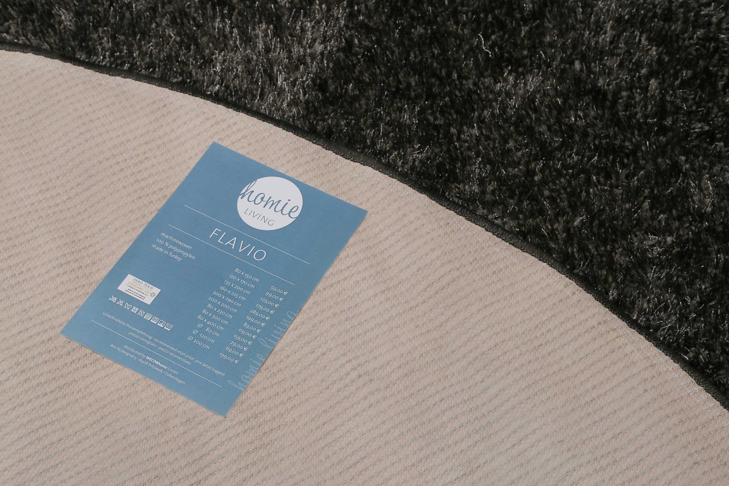 Homie Living Teppich »Flavio«, rund, 30 mm Höhe, Hochflor, gewebt, weich, uni, Wohnzimmer, Schlafzimmer, waschbar