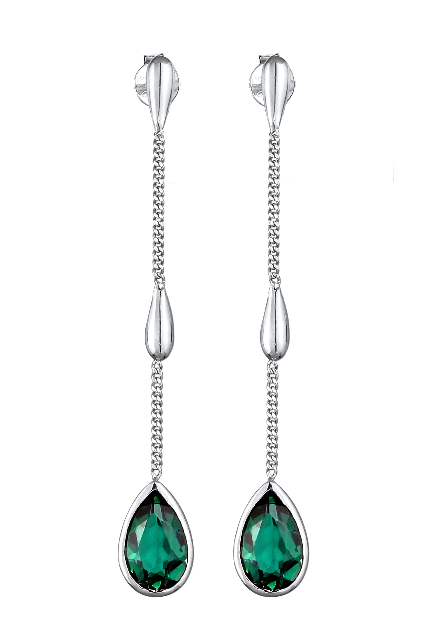 Elli Paar Ohrstecker »Ohrringe Tropfen Quarz Grün 925 Sterling Silber«