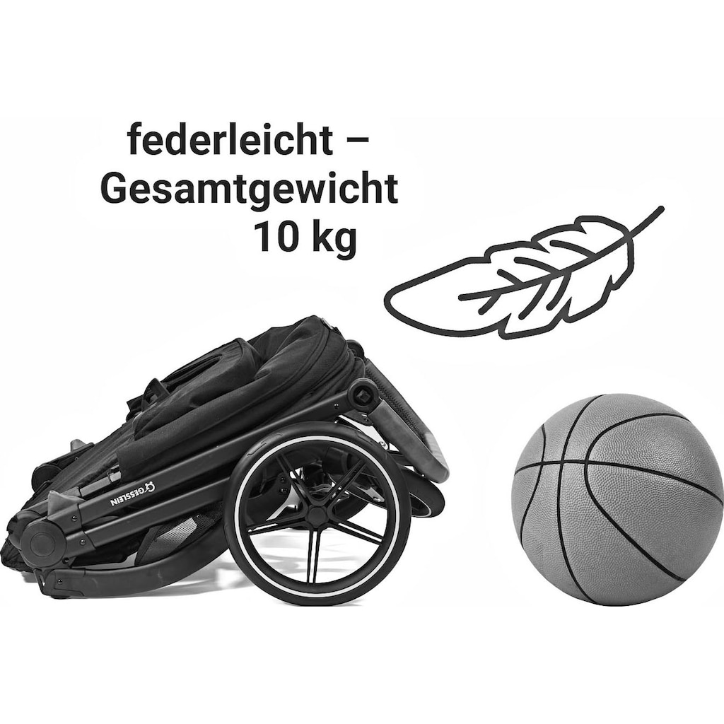 Gesslein Kombi-Kinderwagen »FX4 Soft+ mit Aufsatz Swing schwarz, beere«