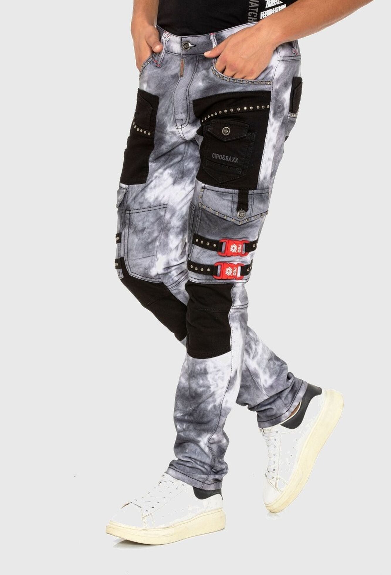 Cipo & Baxx Cargojeans »Cipo & Baxx Hose« im Bikerstyle
