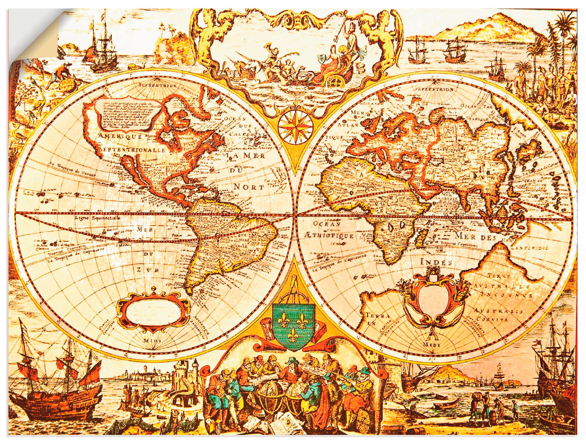 Wandbild »Antike Weltkarte«, Landkarten, (1 St.), als Alubild, Outdoorbild,...