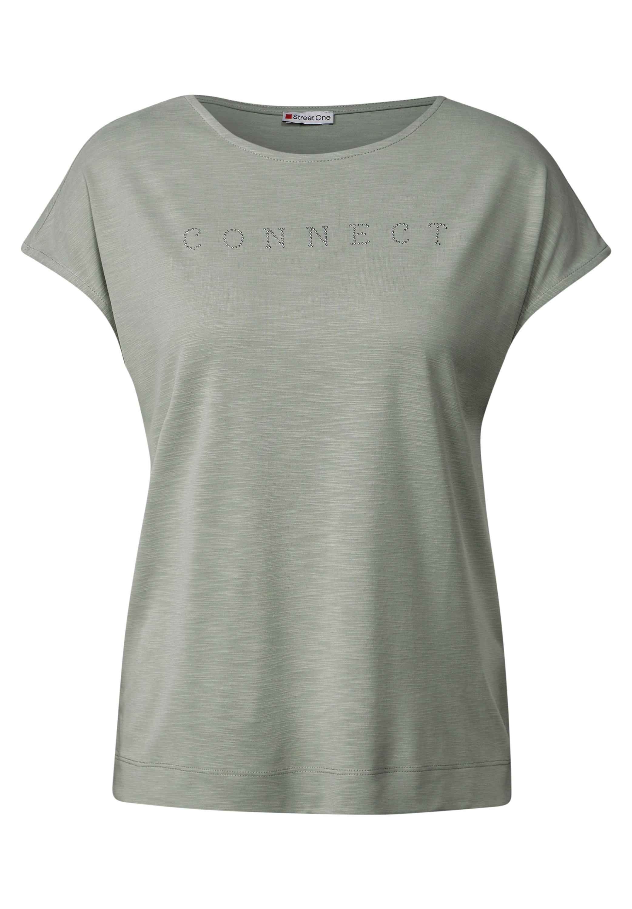 STREET ONE T-Shirt, mit Wording aus Schmucksteinen