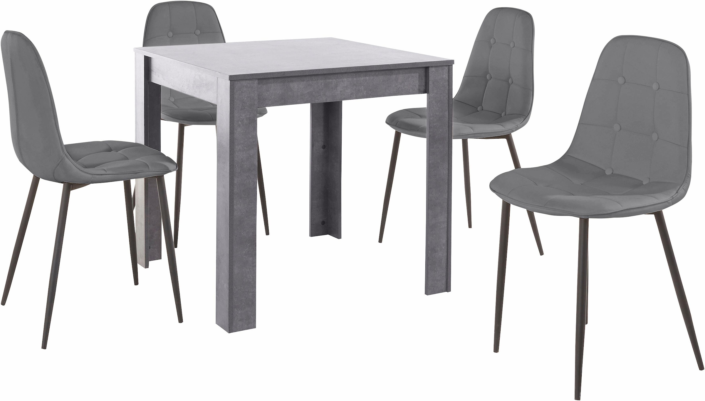INOSIGN Essgruppe, (Set, 5 tlg.), mit Esstisch 80 cm breit