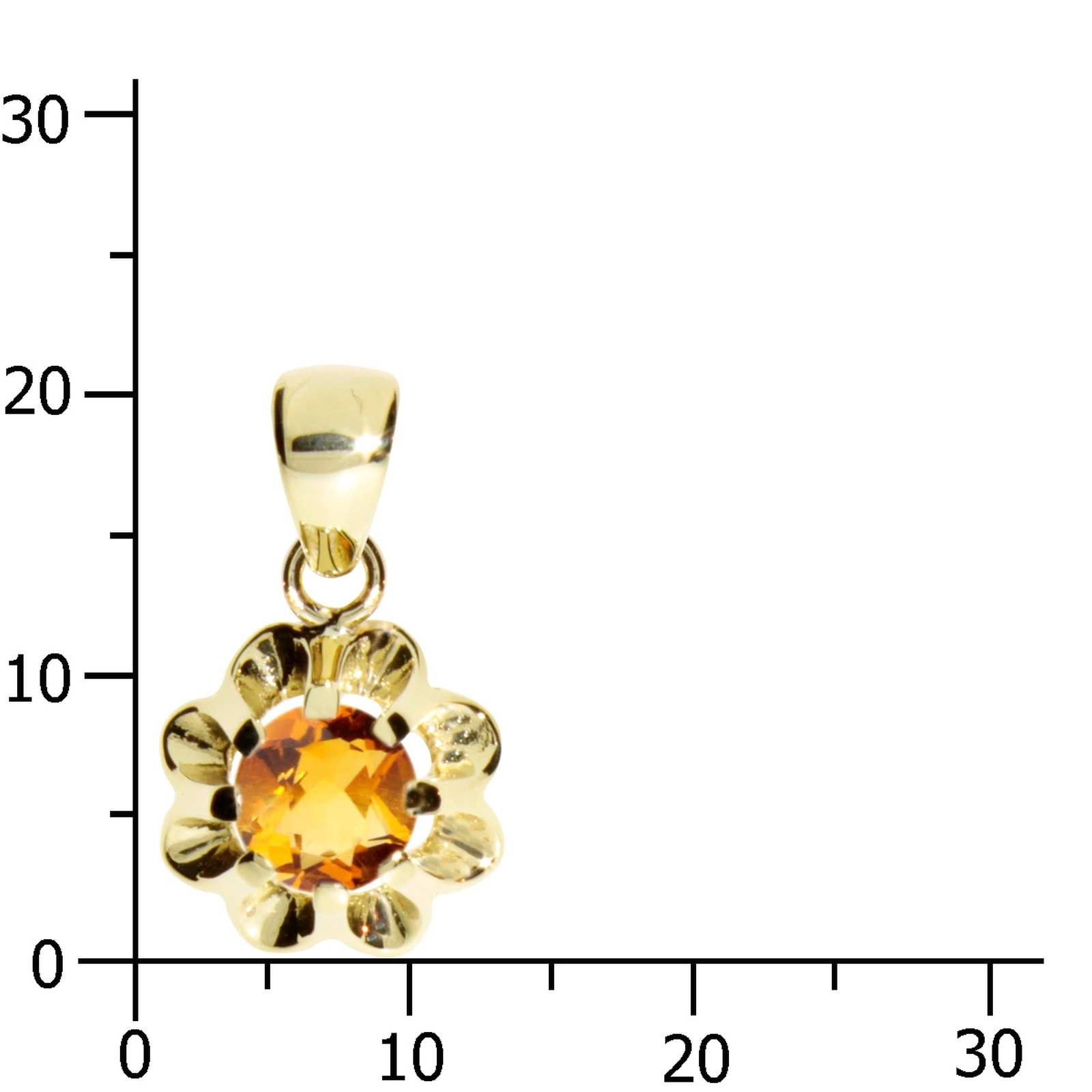 OSTSEE-SCHMUCK Kettenanhänger »- Pia 6 mm - Gold 333/000 - Citrin«