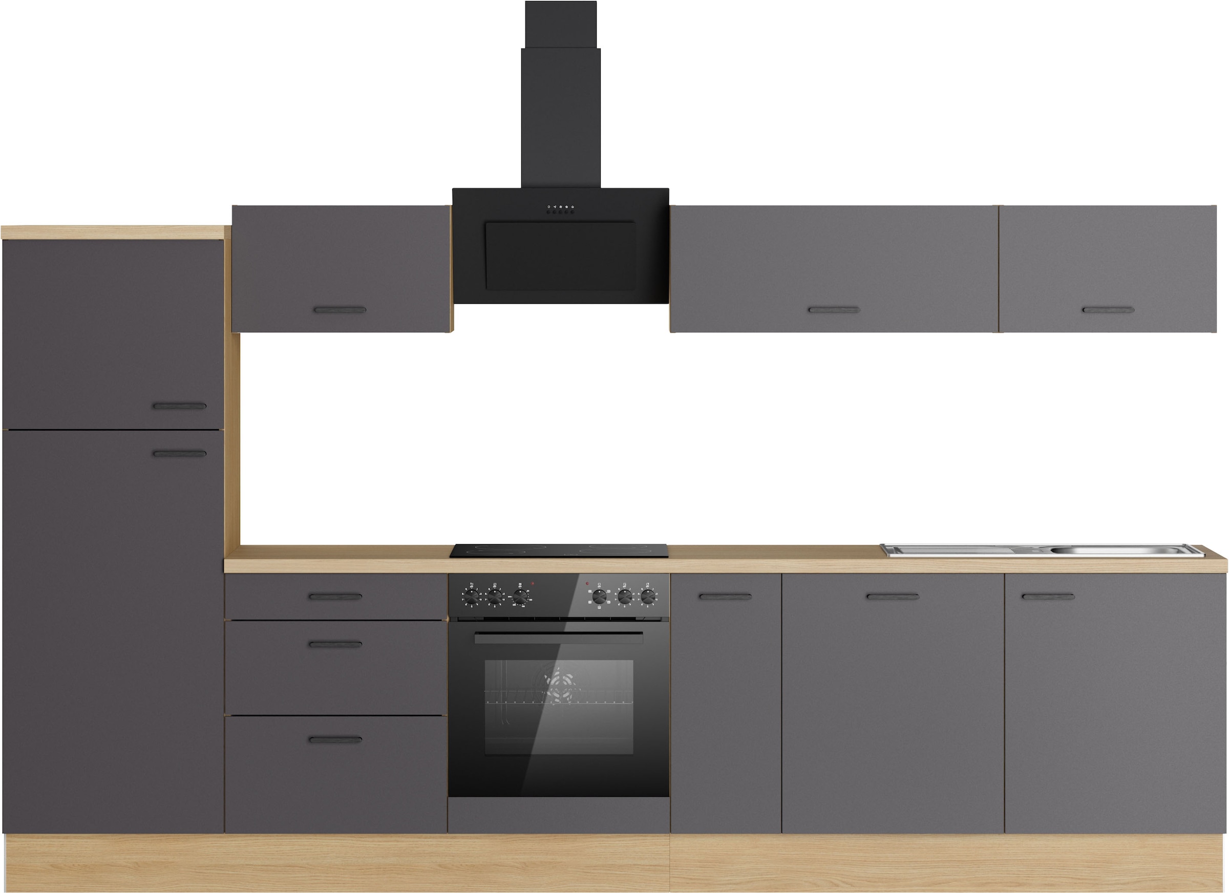 KOCHSTATION Küchenzeile "KS-Sion" Breite 330 cm, schnelle Montage mit OPTIsnap, wahlweise mit E-Geräten