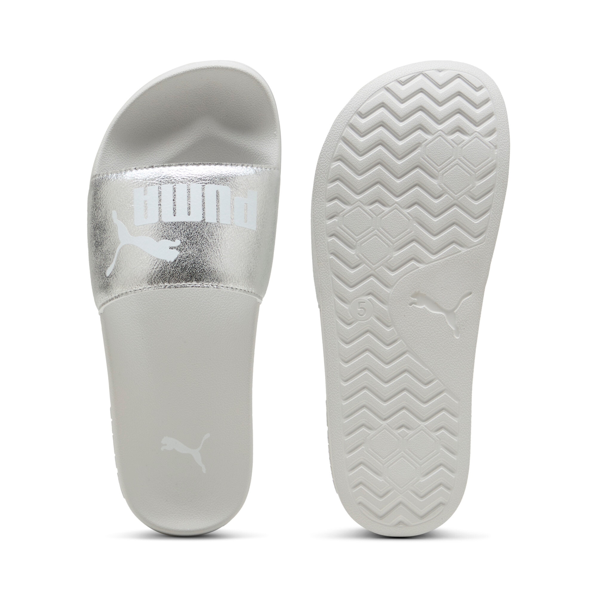 PUMA Badesandale »LEADCAT 2.0 METALLIC WHISPER«  bedruckte Optik, ohne Verschluss, leicht profilierte Laufsohle