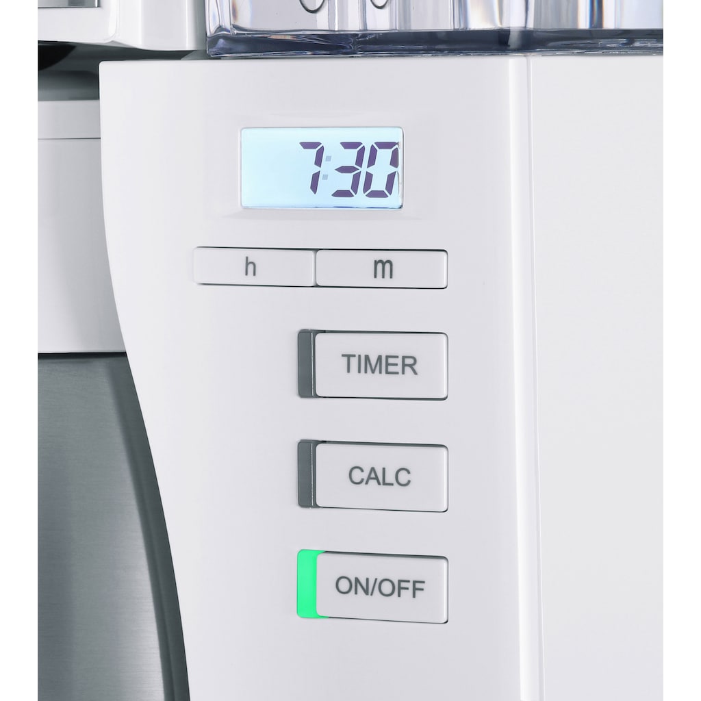 Melitta Filterkaffeemaschine »LOOK® Therm Timer 1025-17 weiß«, 1,25 l Kaffeekanne, Papierfilter, 1x4
