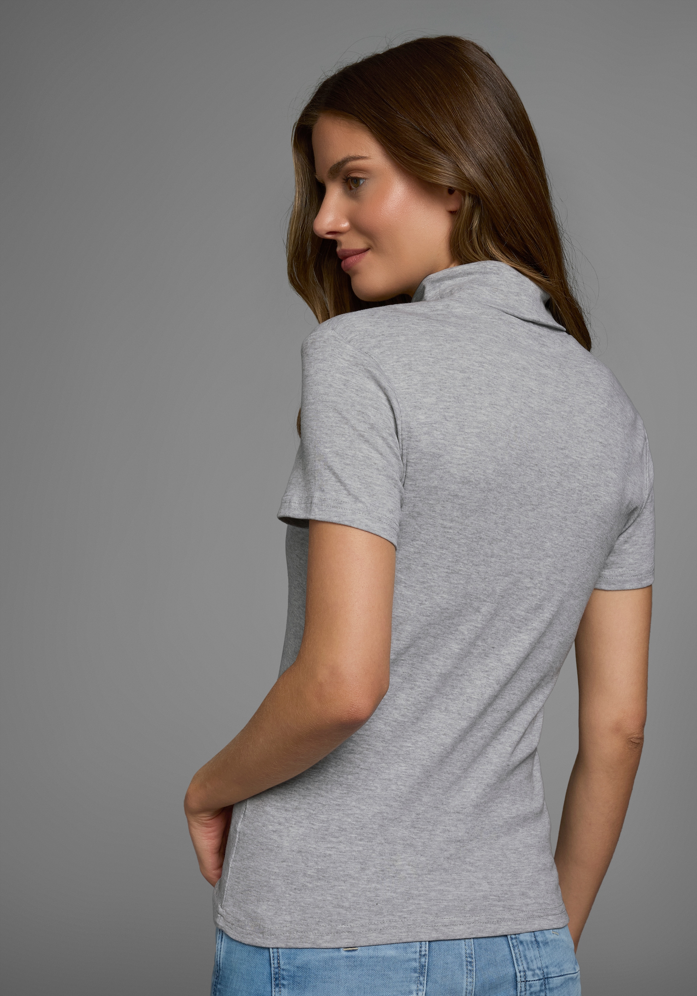 Flashlights Rollkragenshirt, figurbetont, Basic-Stil, Rollkragen, aus 100% Baumwolle, elastisch