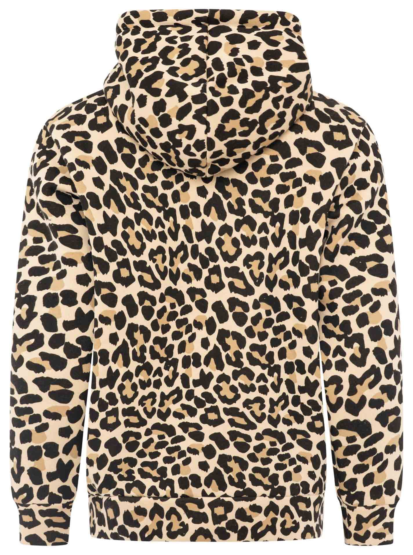 Zwillingsherz Kapuzensweatjacke »"Leo Stripe"« Leomuster, pinker Streifen am Arm, Kapuze mit Kordel, Tasche, Zipper