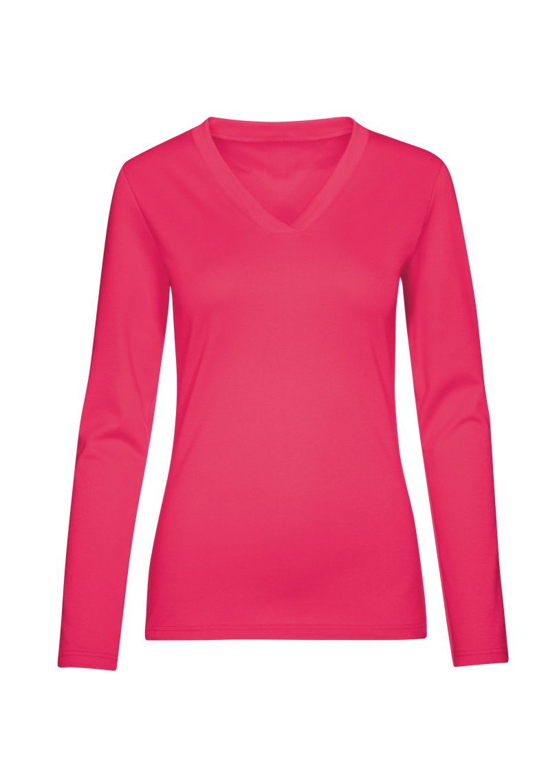 Trigema T-Shirt »TRIGEMA Langarmshirt mit V-Ausschnitt«, (1 tlg.)