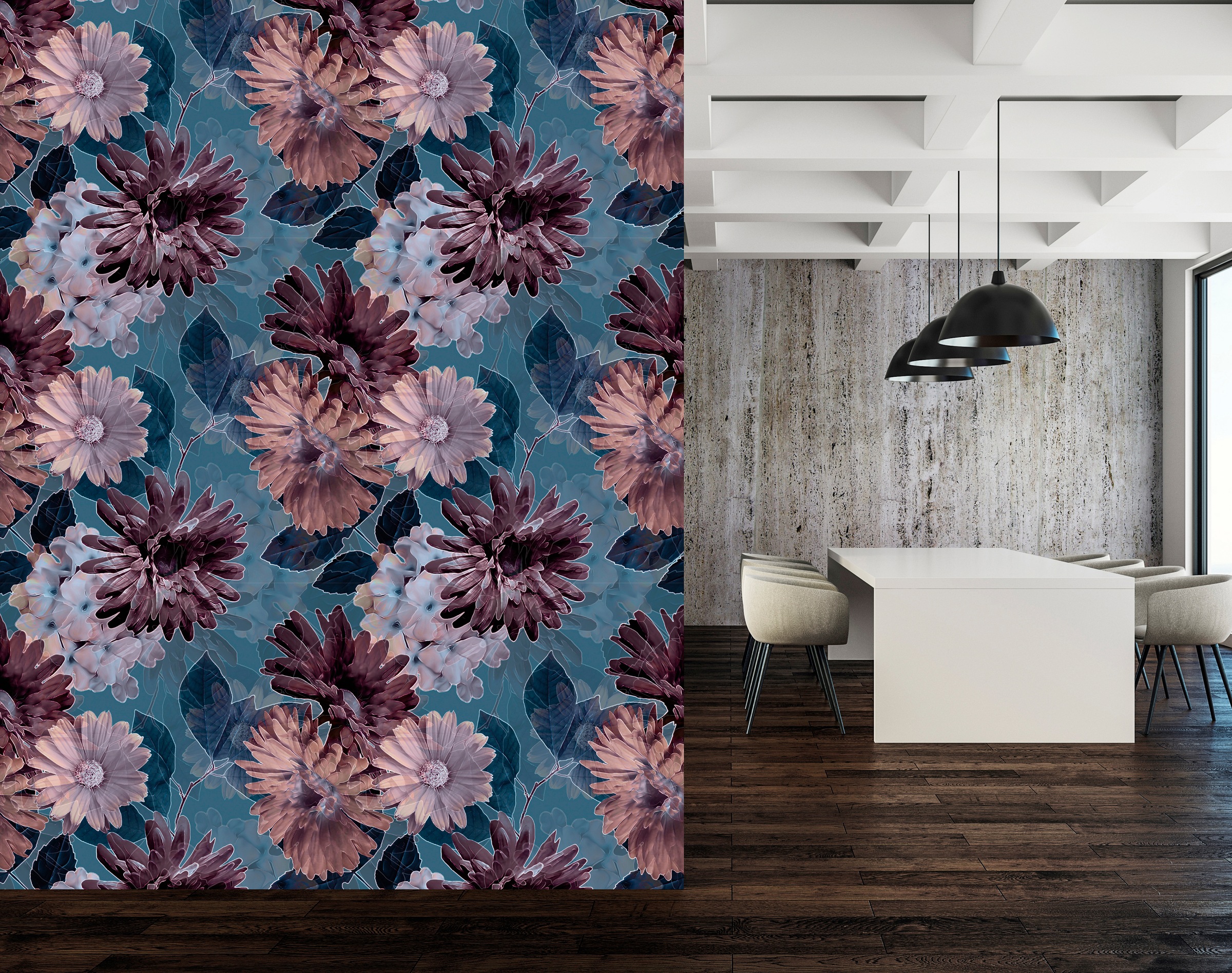 queence Vinyltapete »Celine«, bedruckt-Motiv-botanisch-floral-gemustert-natürlich, 90x250cm, selbstklebend, kinderleichte Anbringung, Sticker