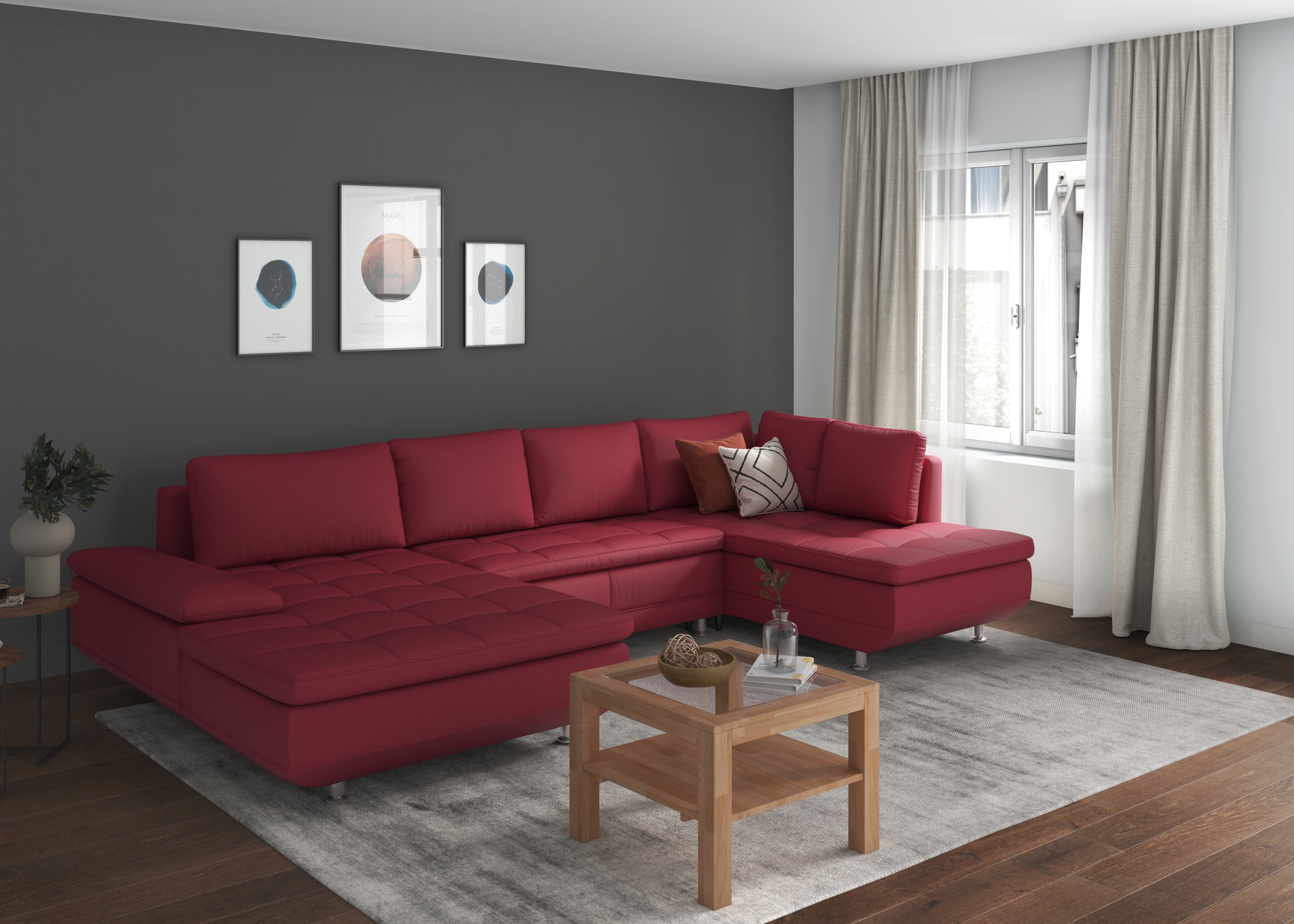 Woltra Couchtisch »Bergen«, mit Glaseinsatz