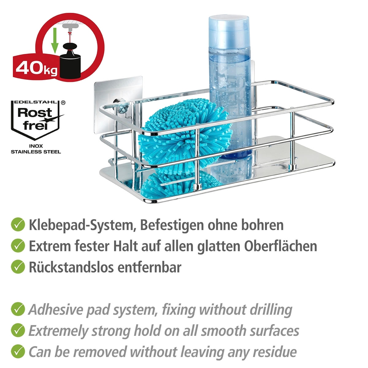 WENKO Duschablage »Turbo-Loc Quadro«, 1 Ablage