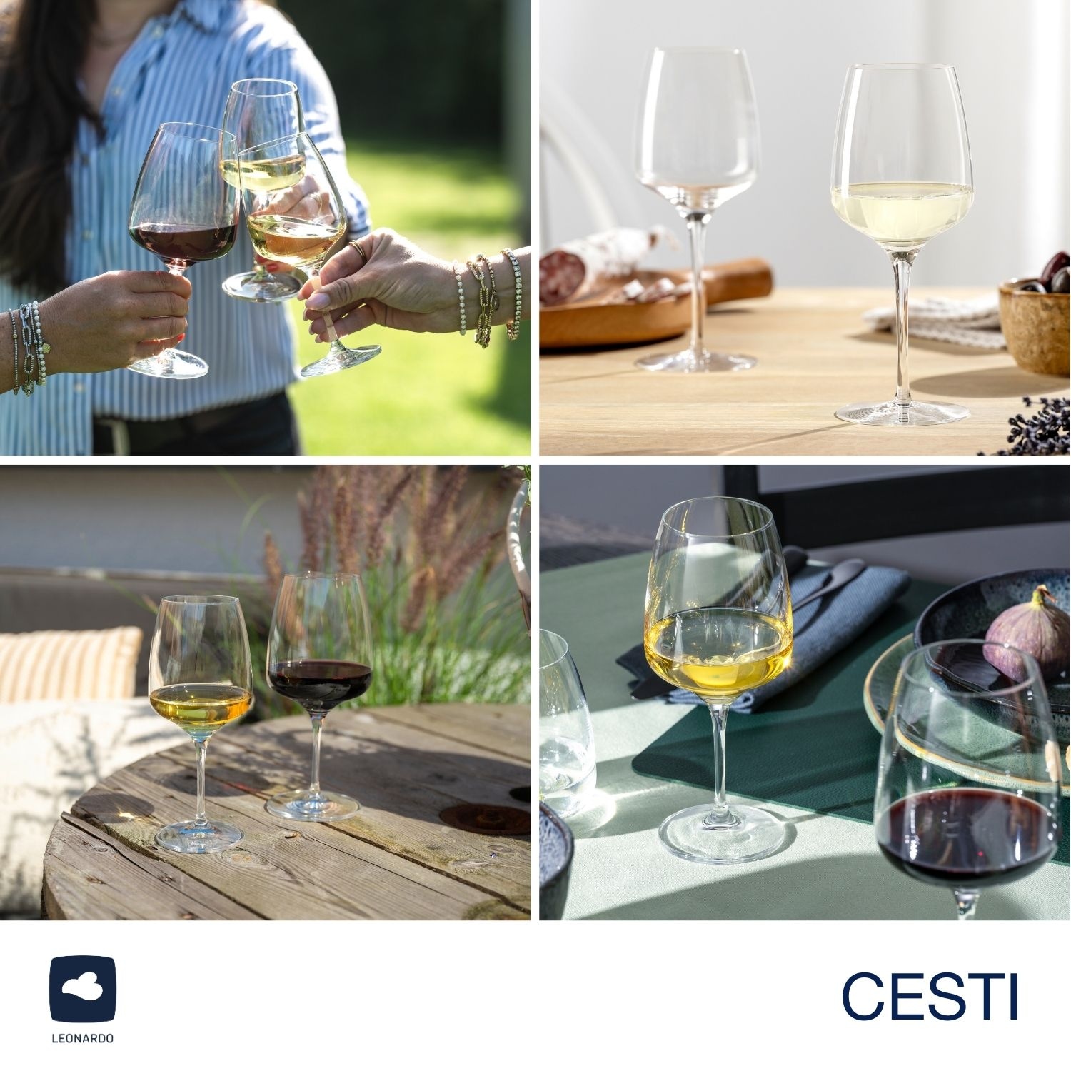 LEONARDO Weißweinglas »Rieslinggläser CESTI + Poliertuch« 6 Riesling-Gläser mit Poliertuch