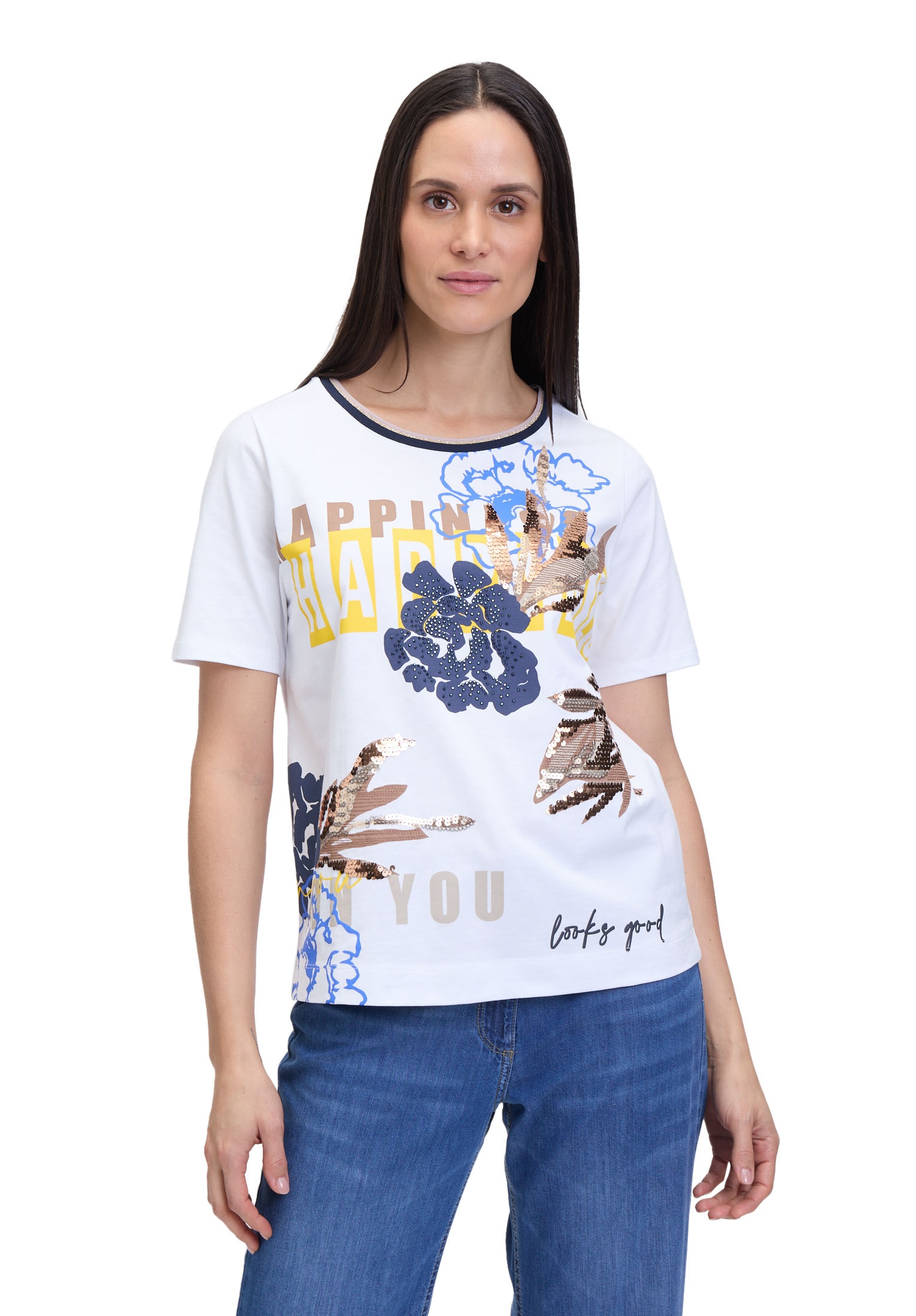 Betty Barclay T-Shirt »Basic Shirt mit Rippbündchen«