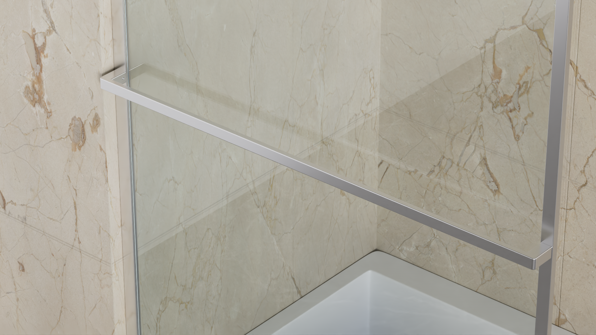 welltime Badewannenaufsatz »Block« 1 Stk. tlg. 6mm ESG und Antikalkversiegelung,extra schlanker Rahmen