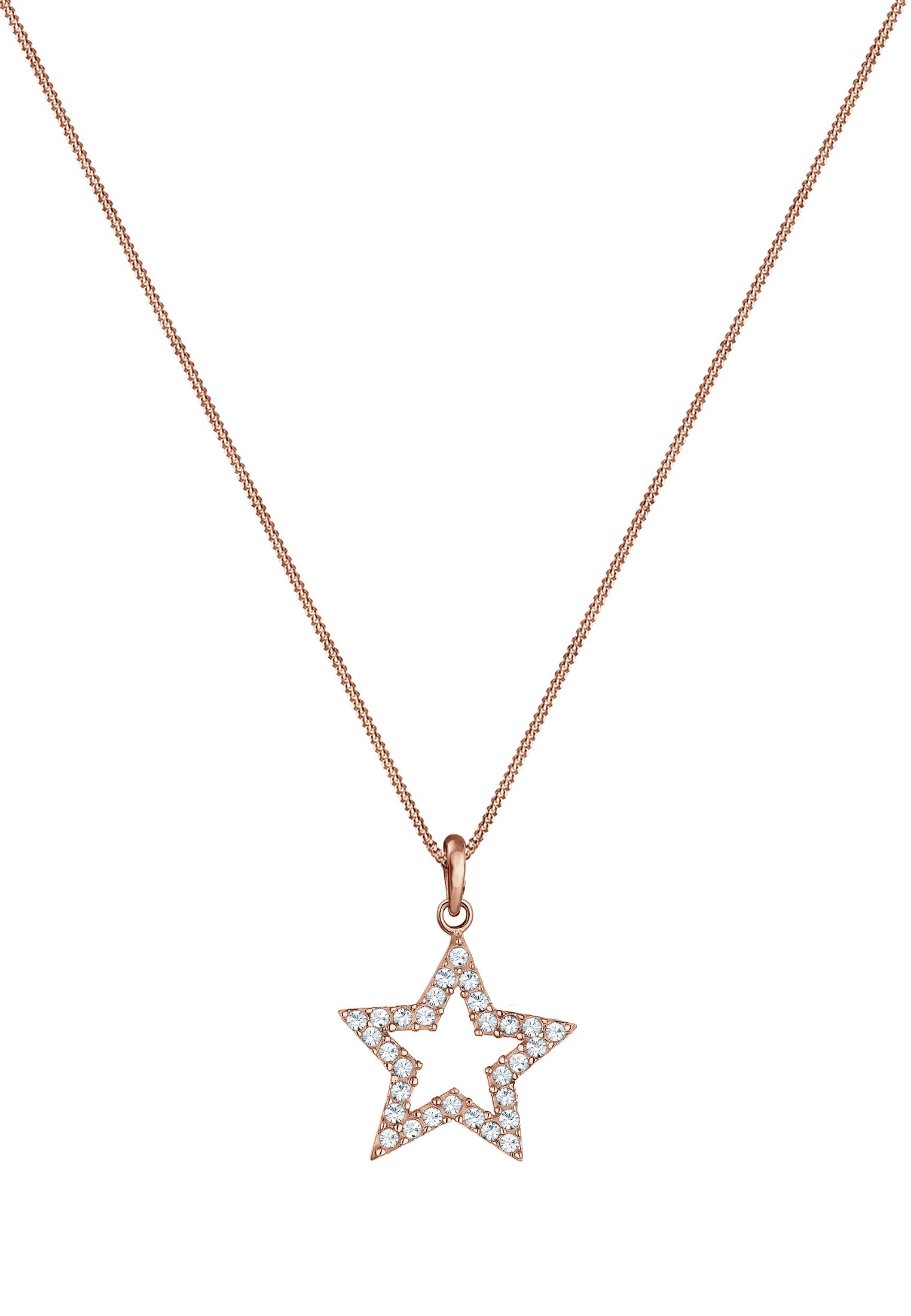 Elli Silberkette »Halskette Stern Astro Kristalle 925 Silber«