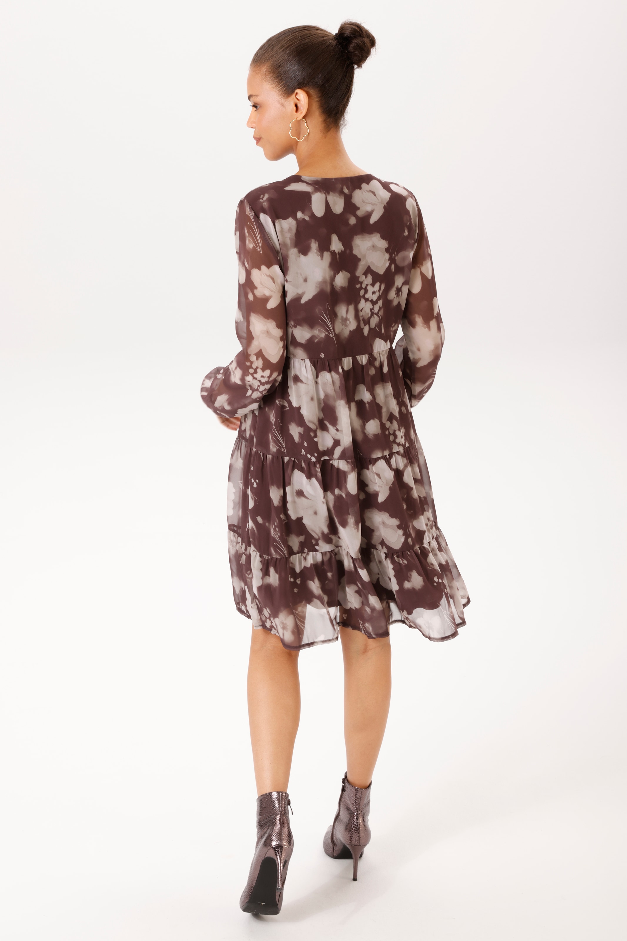 Aniston CASUAL Blusenkleid mit grafischen Batik-Blumen bedruckt - NEUE KOLLEKTION
