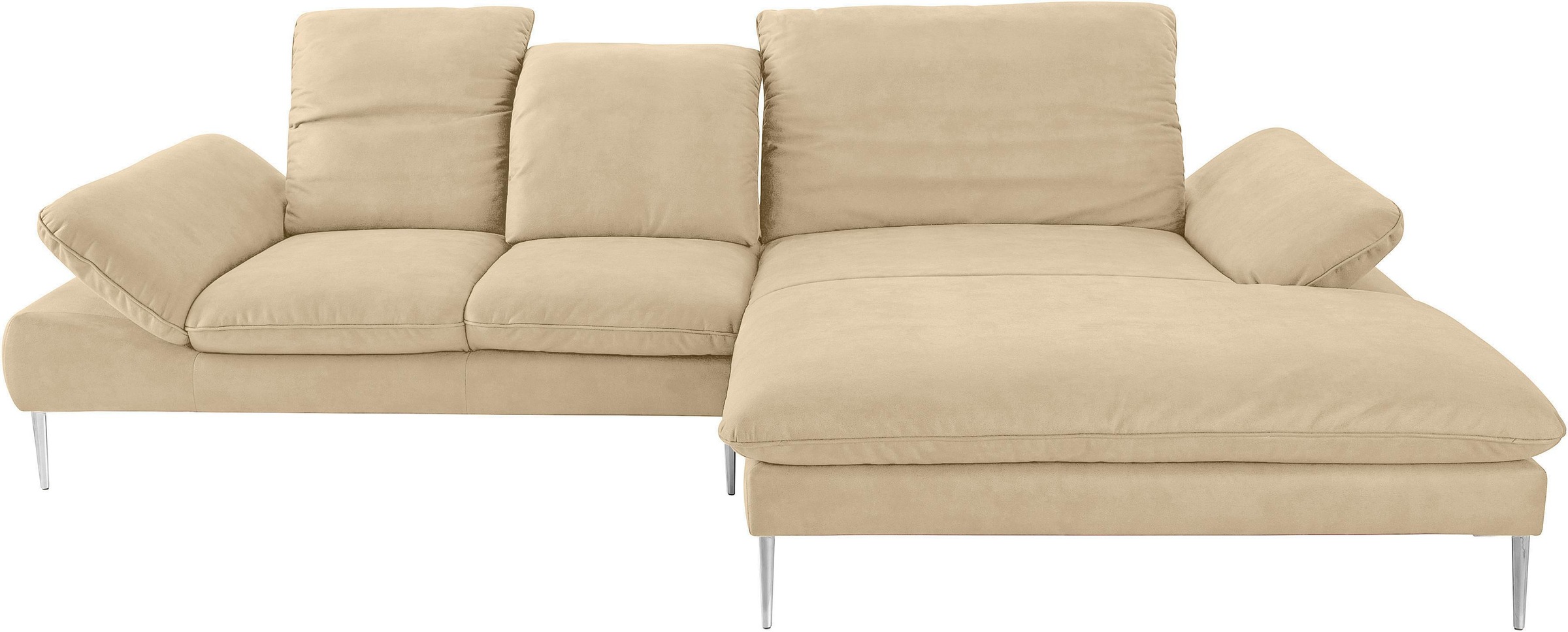W.SCHILLIG Ecksofa »enjoy&MORE, Designsofa, elegant und bequem, L-Form«, mit Sitztiefenverstellung, Füße Chrom glänzend, Breite 310 cm