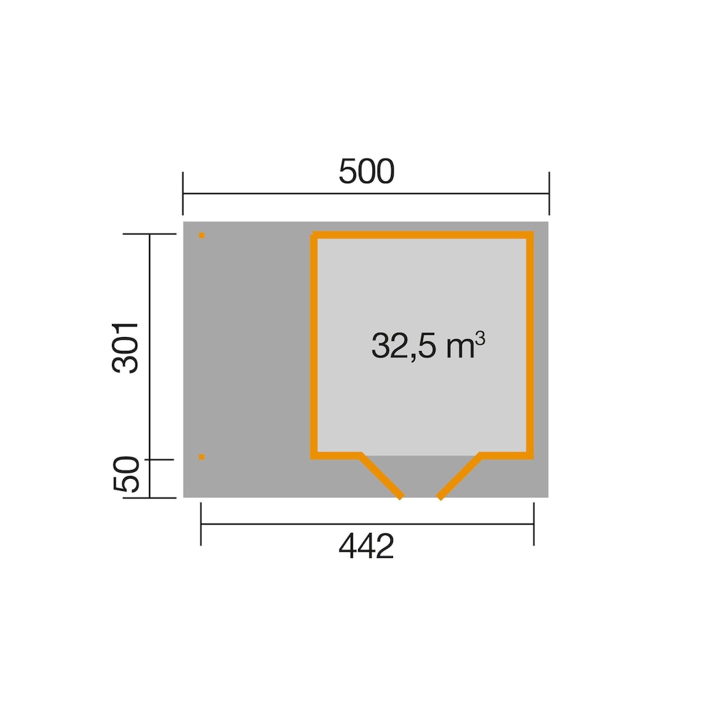 weka Gartenhaus »126 A Gr.2, natur, 28 mm, DT, Anbau ca. 150 cm«