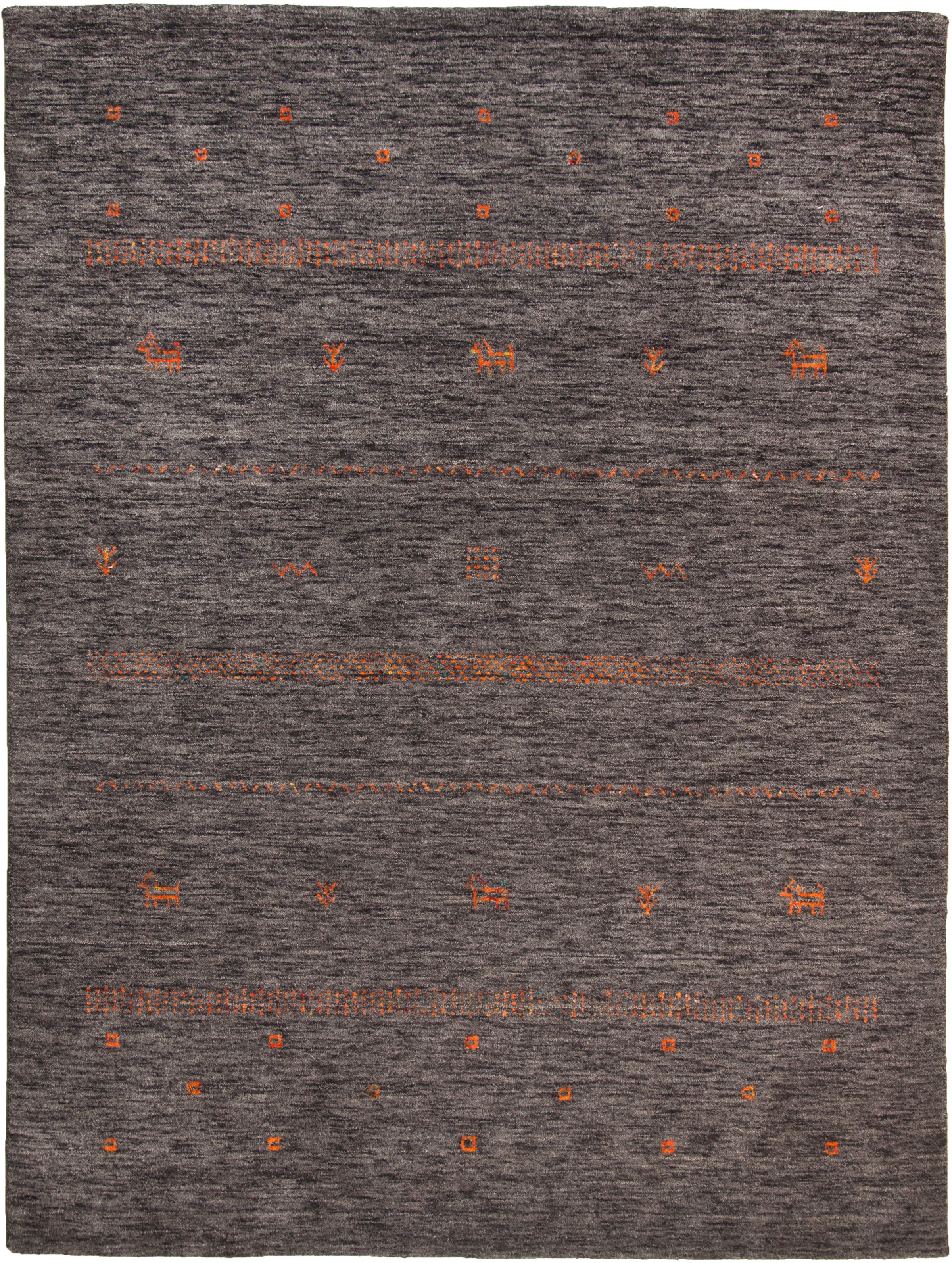 reine Handweb-Teppich, handgewebt online »Nebraska Gabbeh-Struktur, Wollteppich kaufen rechteckig, THEKO ZO89615«, Wolle,