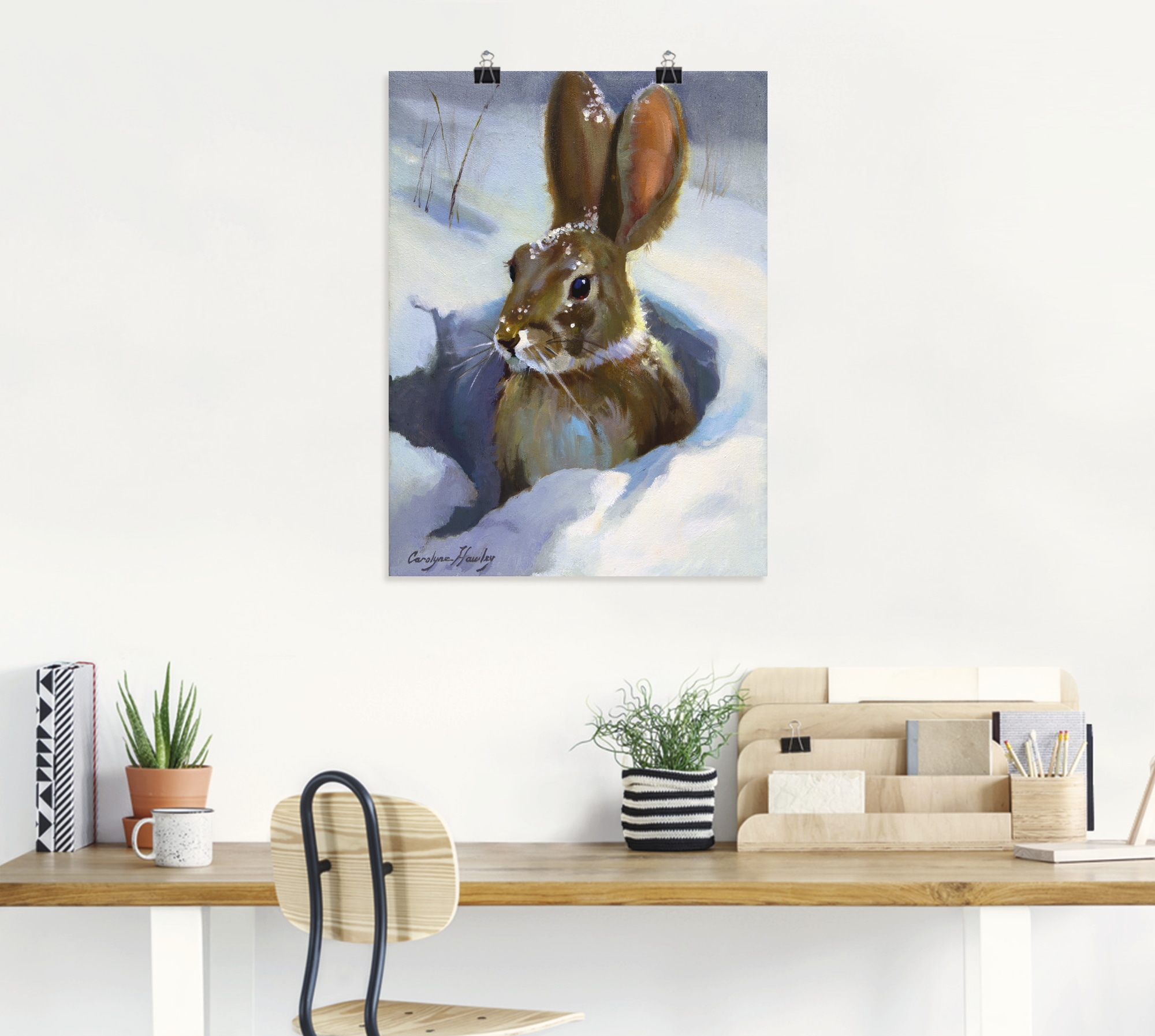 Artland Wandbild »Schneehase«, Wildtiere, (1 St.), als Leinwandbild, Poster in verschied. Größen