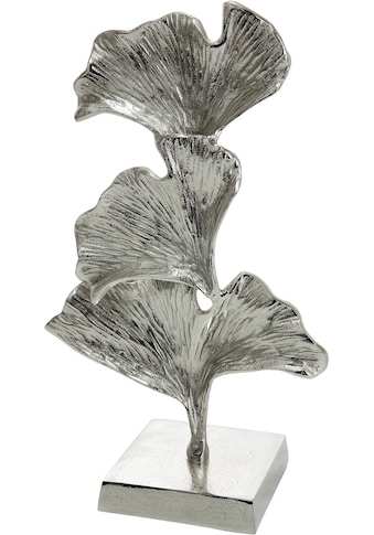 GILDE Dekoobjekt »Skulptur Ginkgo, silber«, (1 St.), Höhe 40 cm, aus Metall, Wohnzimmer kaufen