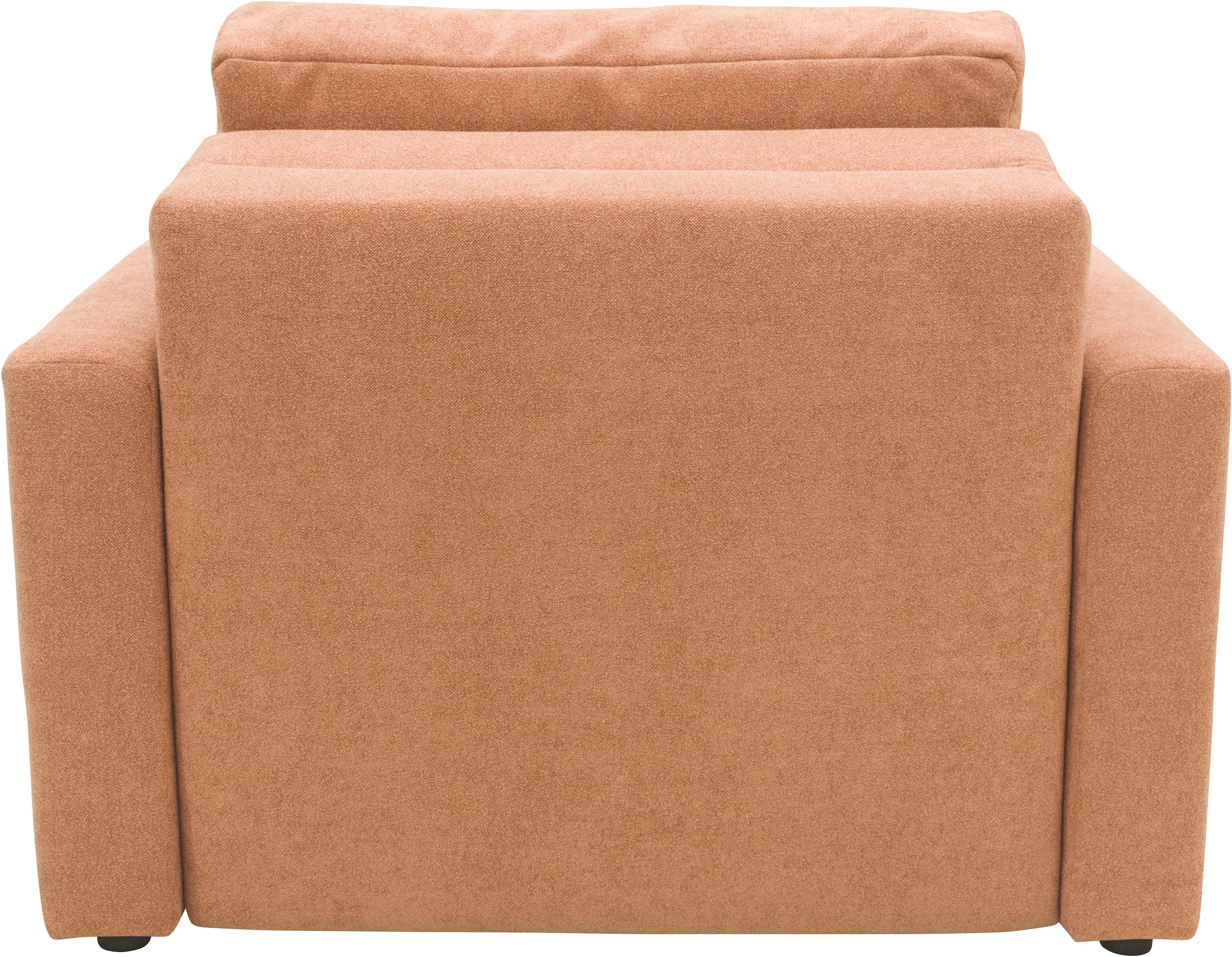 DOMO collection Sessel »Sintra ausklappbar zur Schlaffunktion, mit Rückenkissen«, Feinstruktur, lachs