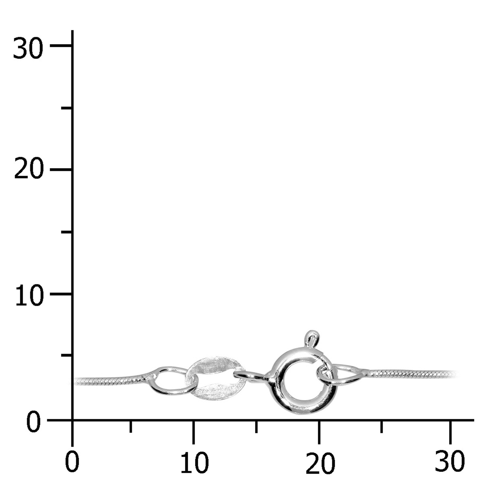 OSTSEE-SCHMUCK Silberkette »- Schlange 0,8 mm - Silber 925/000 -,«