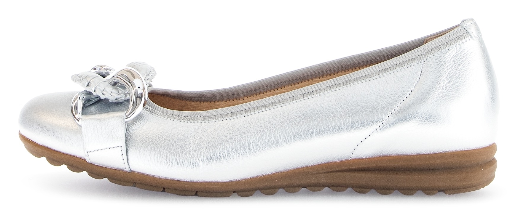 Gabor Ballerina »FLORENZ«, Keilabsatz, Businessschuh, Halbschuh, Schlupfschuh mit Zierkette