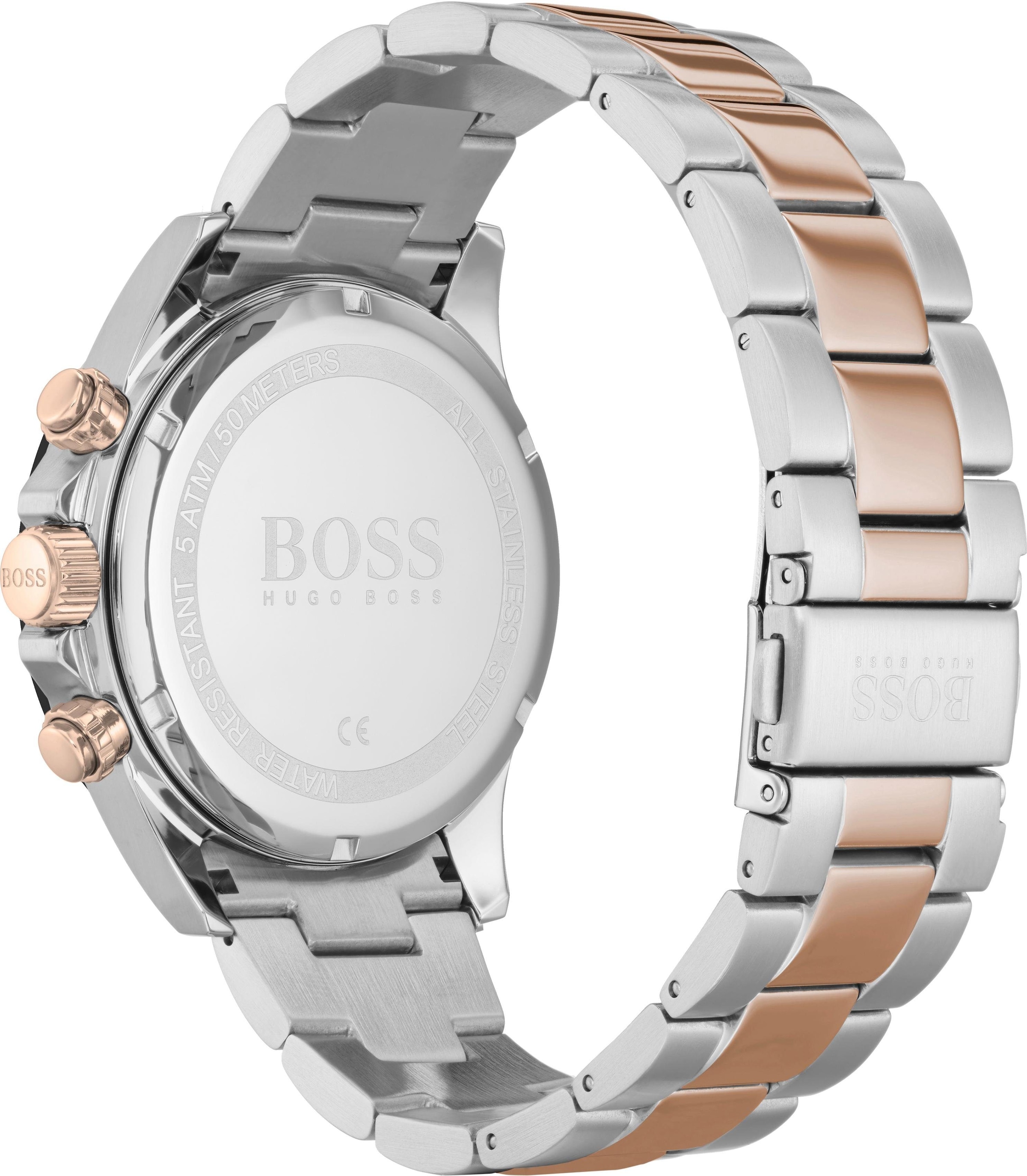 BOSS Chronograph »Hero, 1513757«, Quarzuhr, Herrenuhr, Armbanduhr, Stoppfunktion, Edelstahlarmband