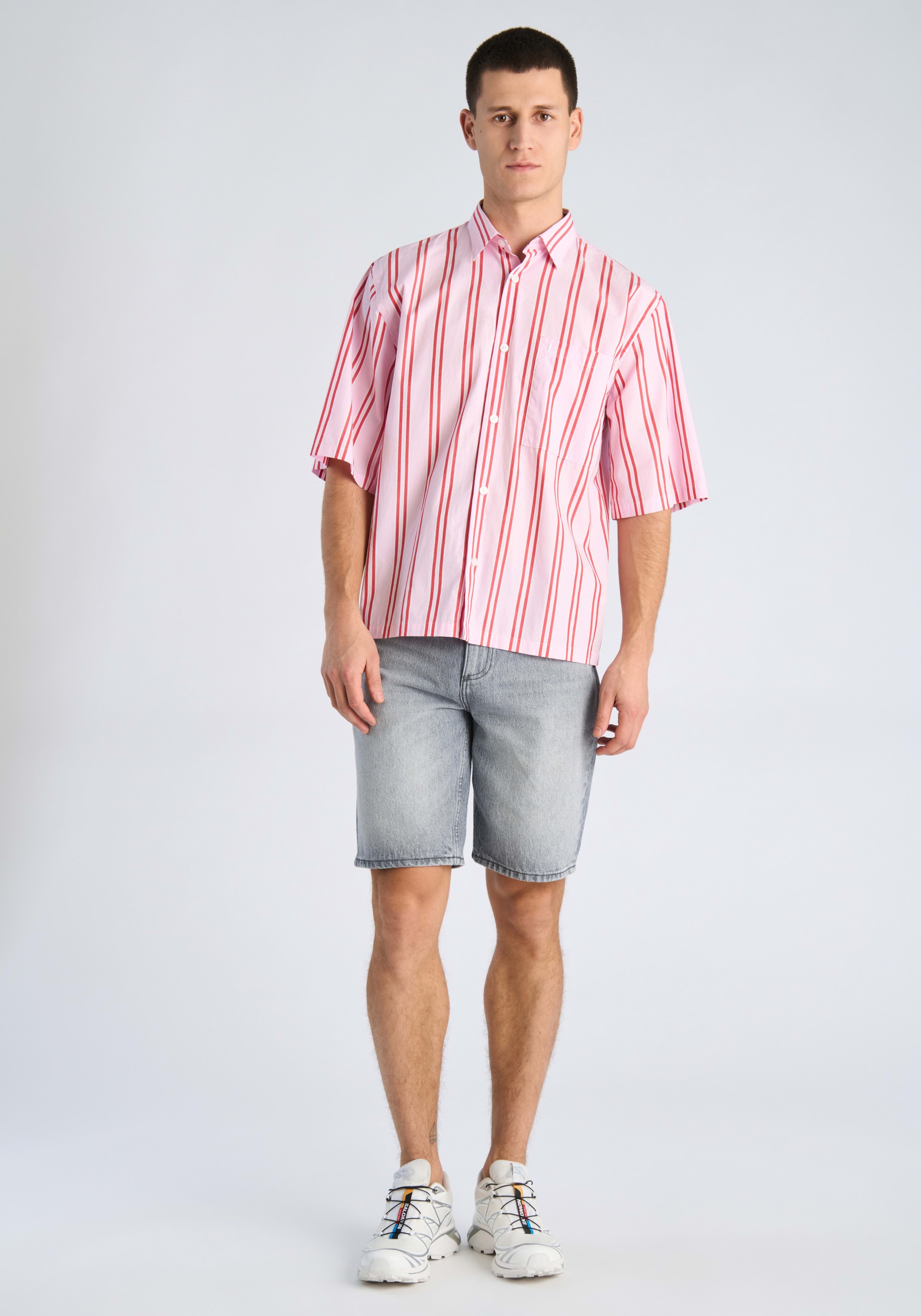 LINDBERGH Streifenhemd mit Hemdkragen und Knopfleiste / relaxed fit