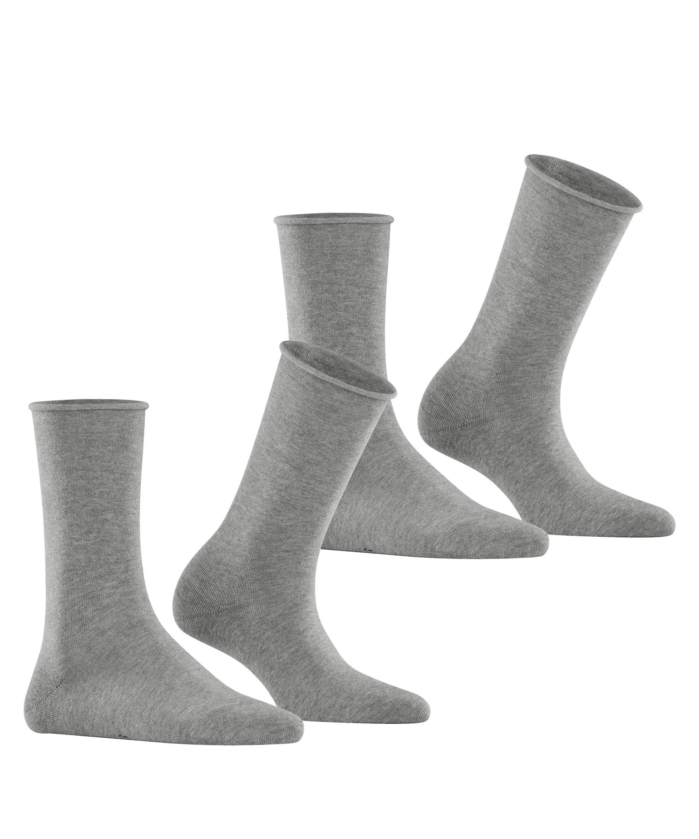 Esprit Socken »Basic Pure«, (2 Paar), Rollbündchen, Feinstrick, meliert