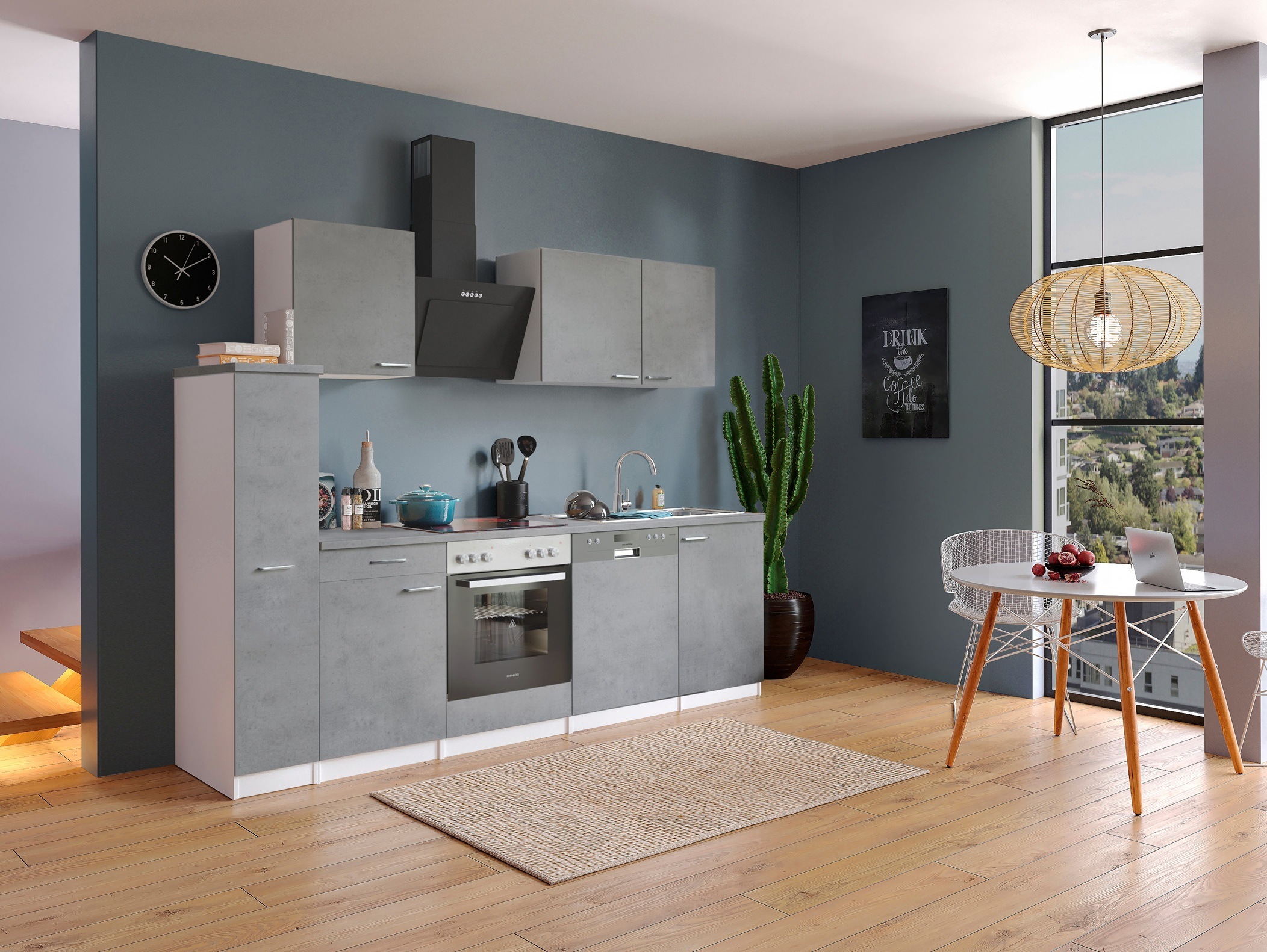 RESPEKTA Küchenzeile »Malia« Breite 250 cm, 85 cm Arbeitshöhe, in exklusiver Konfiguration für OTTO