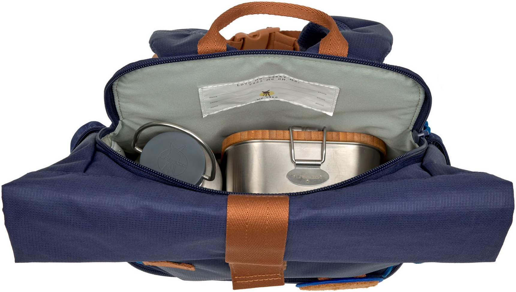 LÄSSIG Kinderrucksack »Little Gang, Mini Rolltop Backpack, navy«, Reflektoren, aus recycelten PET-Flaschen