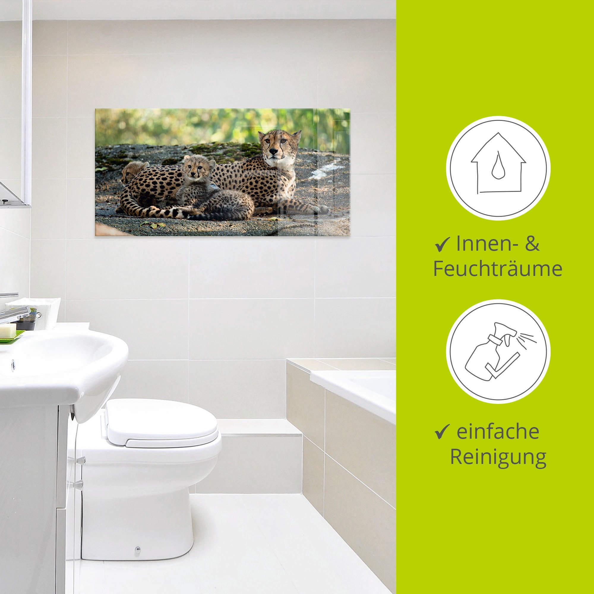 Artland Glasbild »Gepard 2« Wildtiere 1 Stk. tlg. in verschiedenen Größen