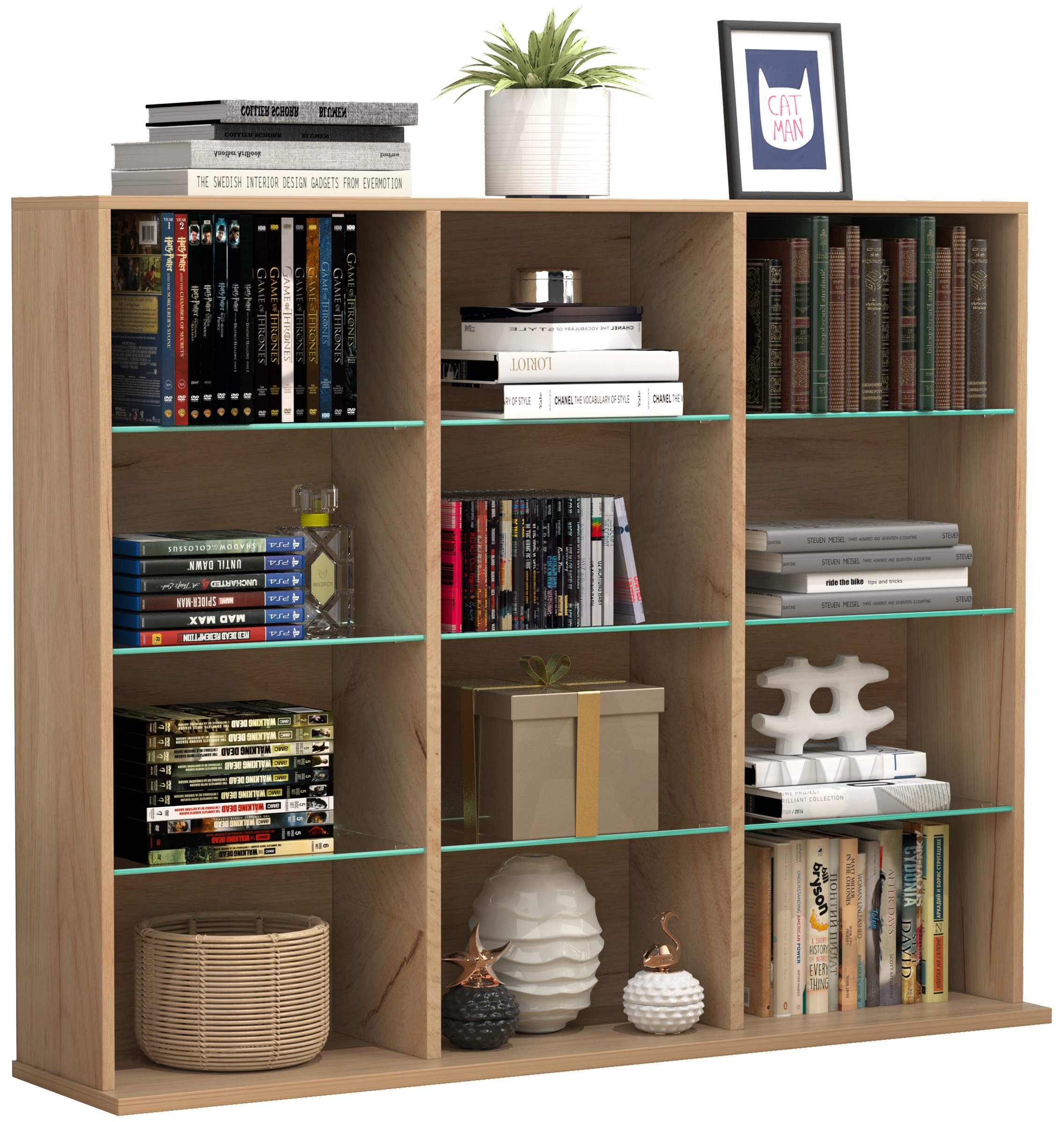 VCM Standregal »Holz CD DVD Standregal Bücherregal Regal Zilas L«