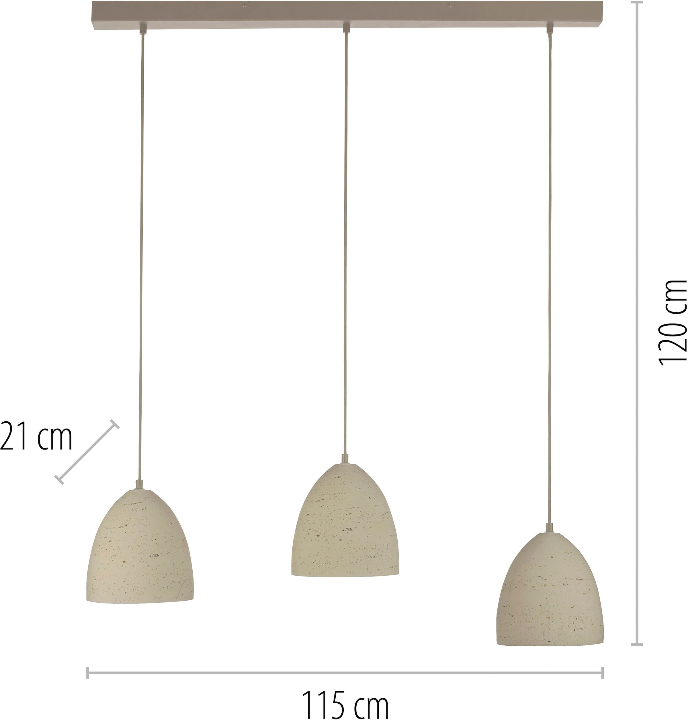 SCHÖNER WOHNEN-Kollektion LED Pendelleuchte »TRAVENTA« E27 1 Stk. SCHÖNER WOHNEN Kollektion, Travertinoptik, Downlight